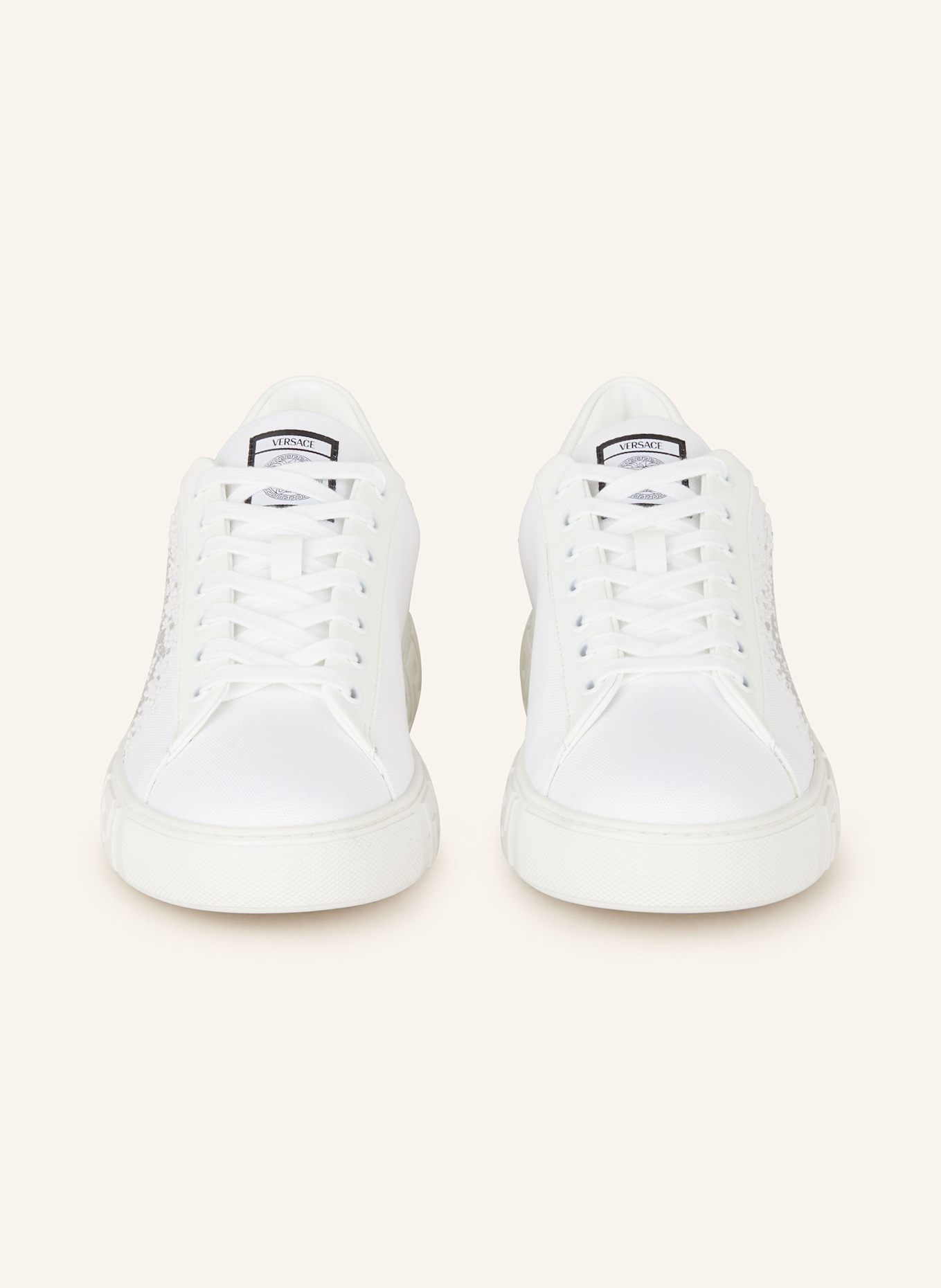VERSACE Sneaker GRECA mit Schmucksteinen: WEISS