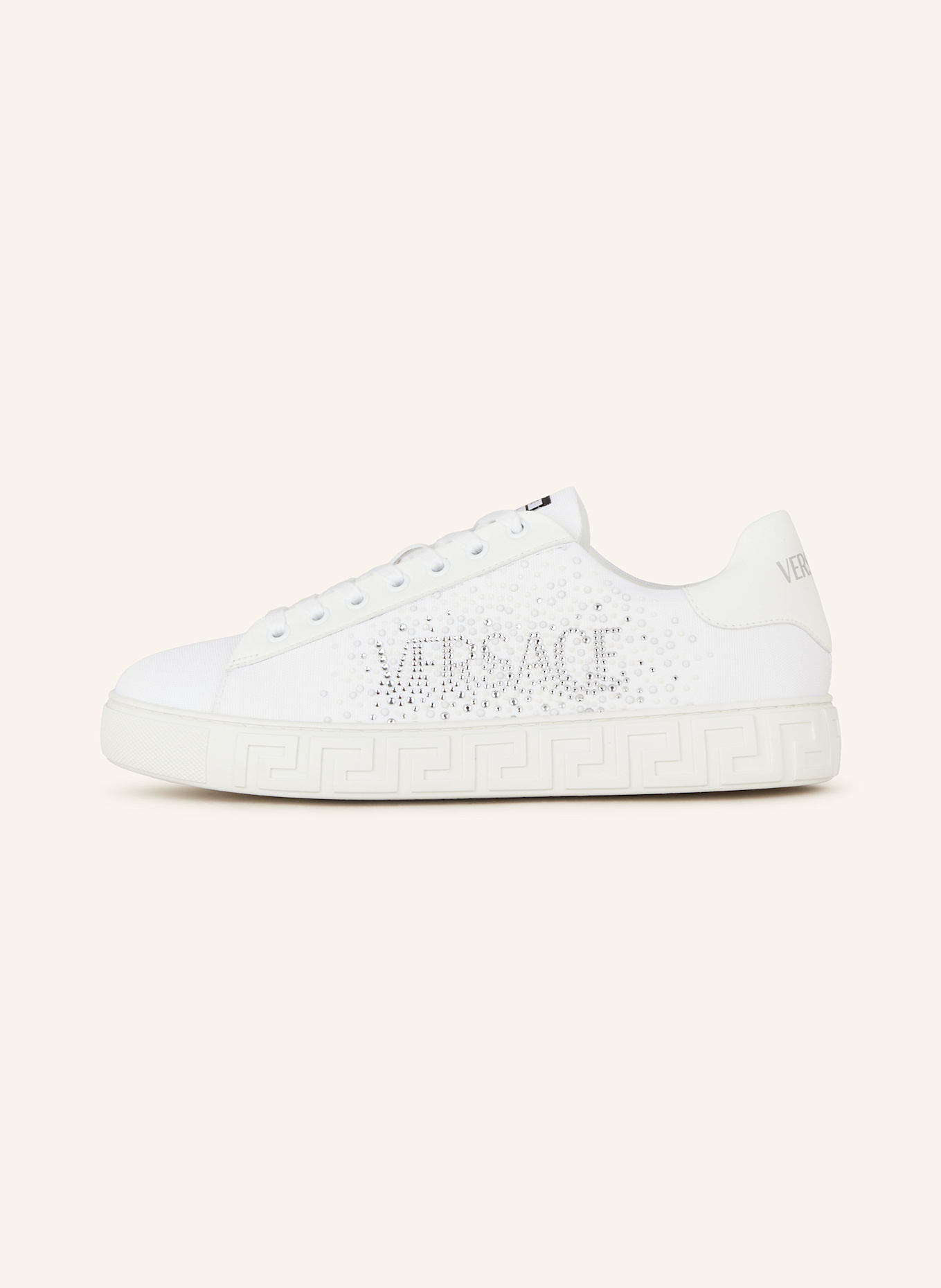 VERSACE Sneaker GRECA mit Schmucksteinen: WEISS