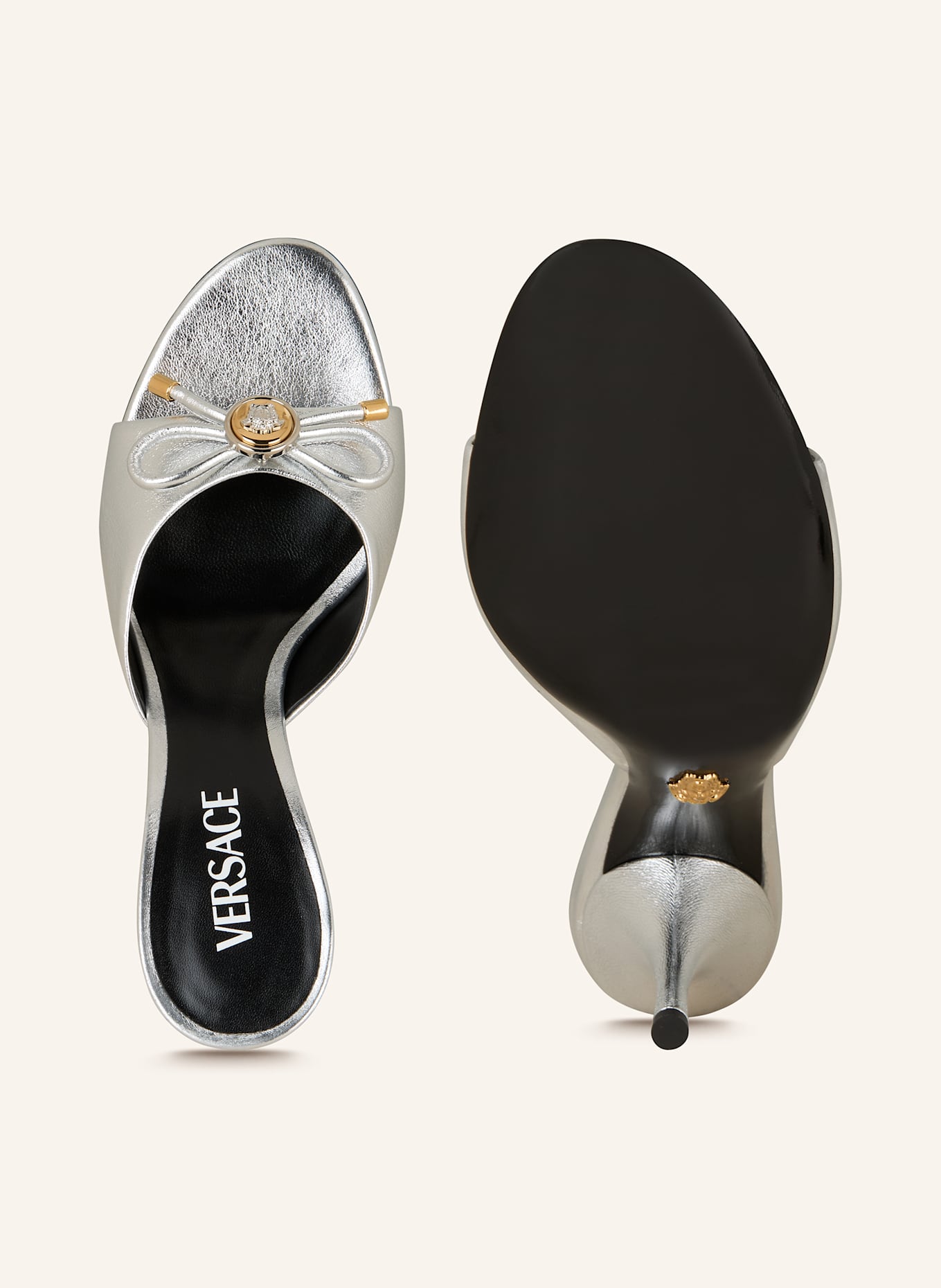 VERSACE Mules: SILBER