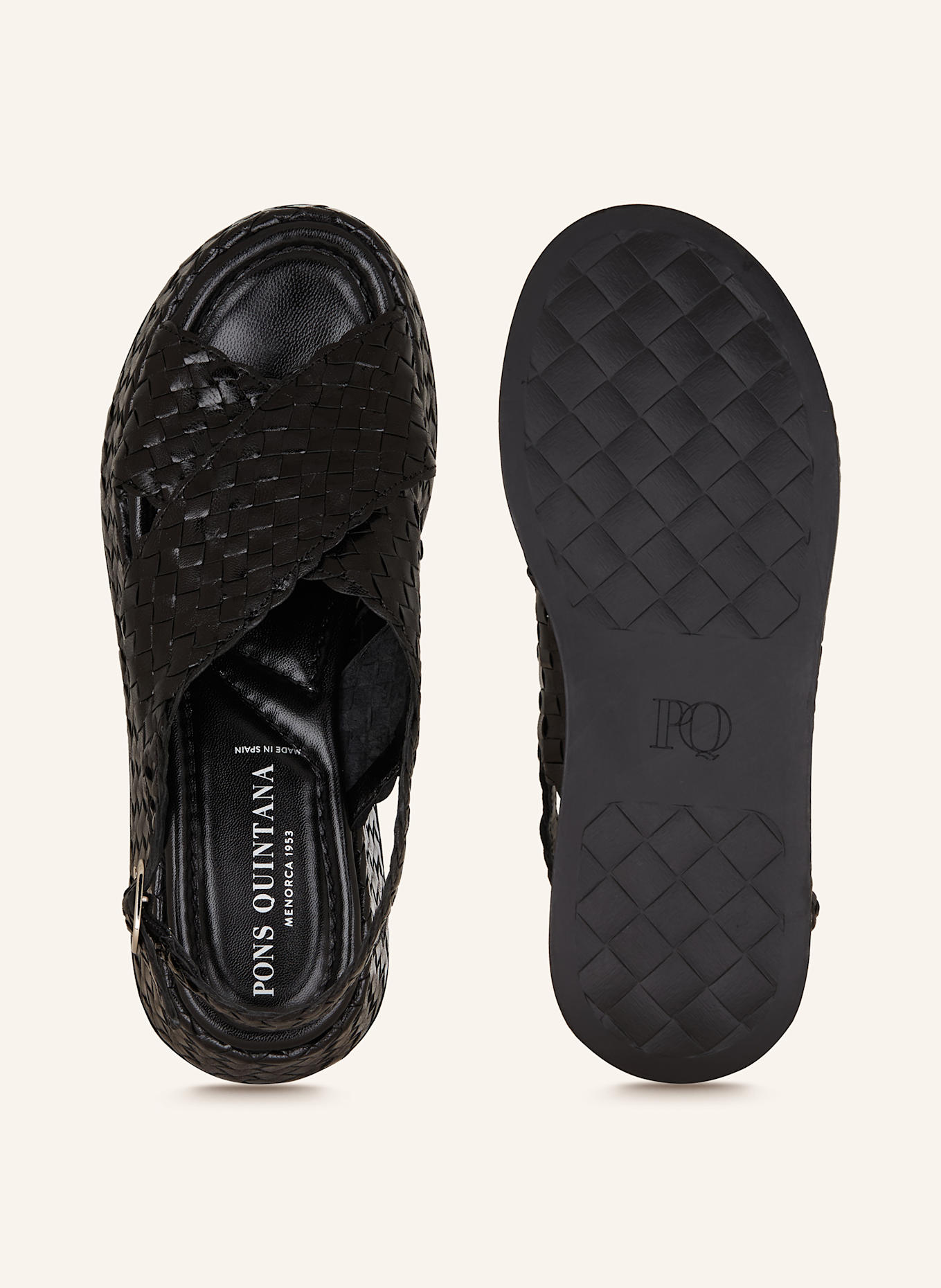 PONS QUINTANA Plateau-Sandalen: SCHWARZ