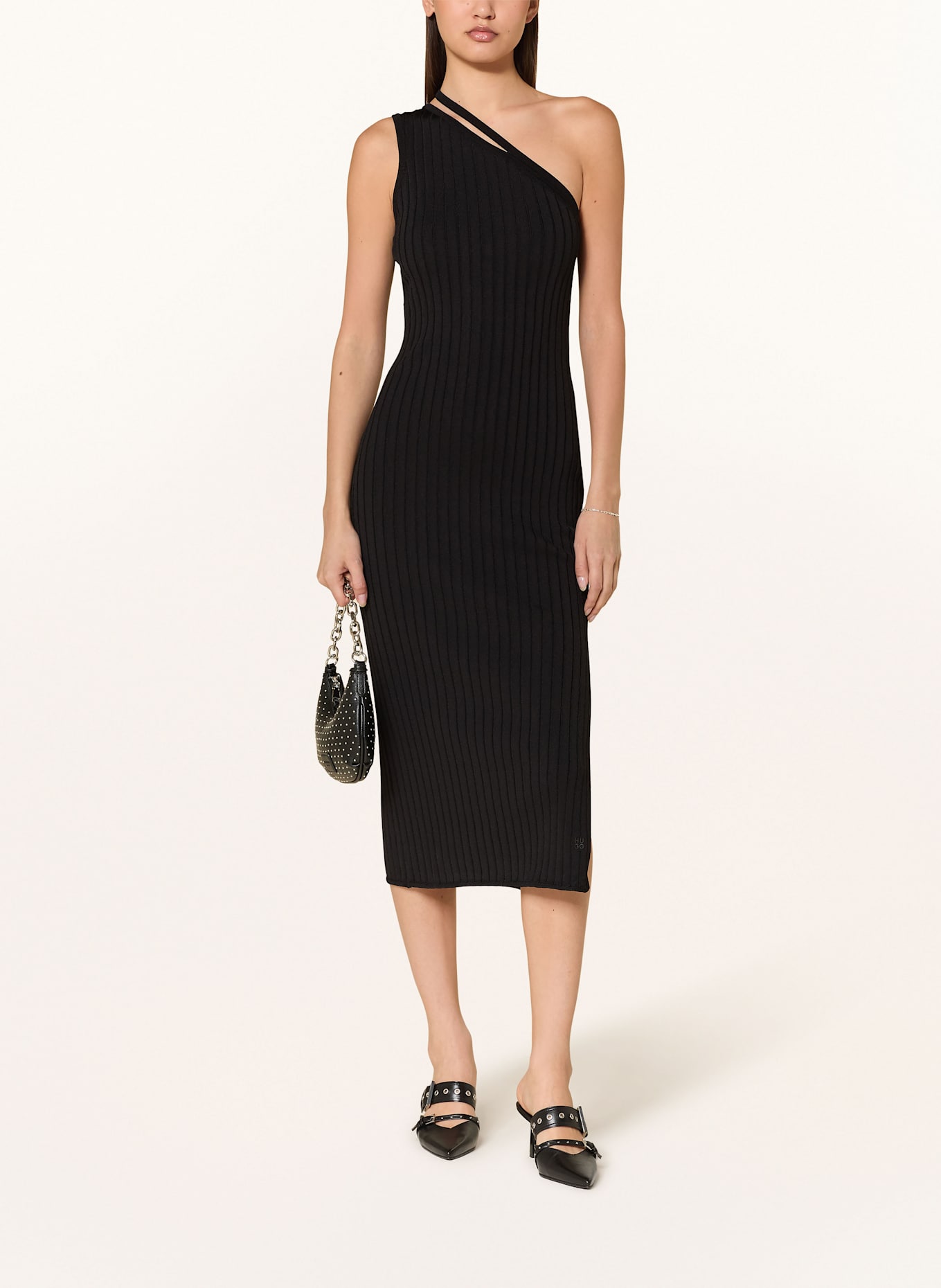 HUGO Strickkleid SEPINTY mit Cut-out: SCHWARZ