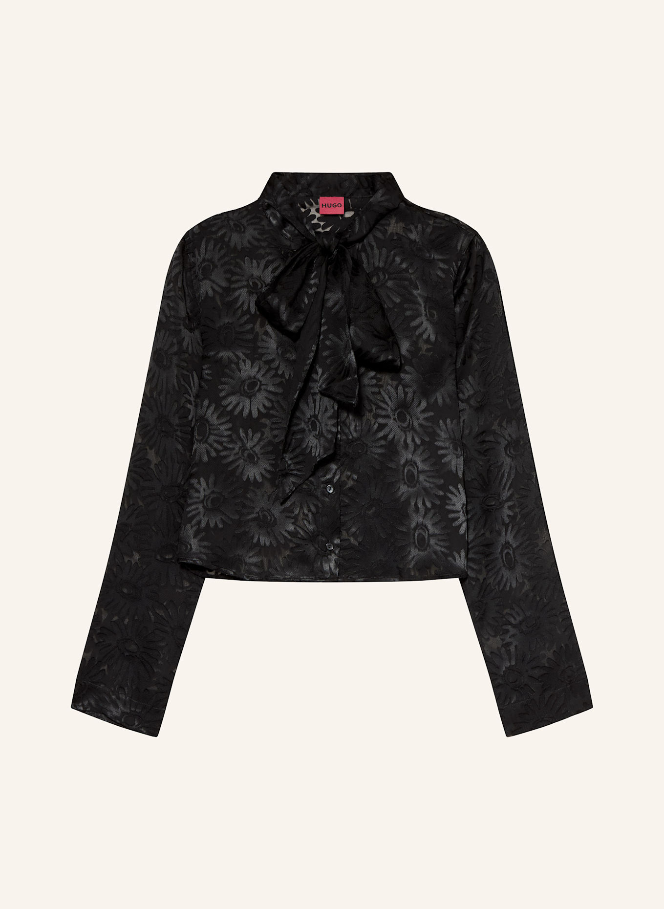 HUGO Bluse EURYDYKE mit abnehmbarer Schluppe: SCHWARZ