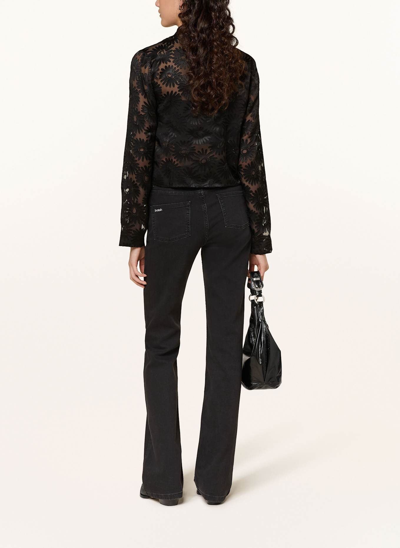 HUGO Bluse EURYDYKE mit abnehmbarer Schluppe: SCHWARZ