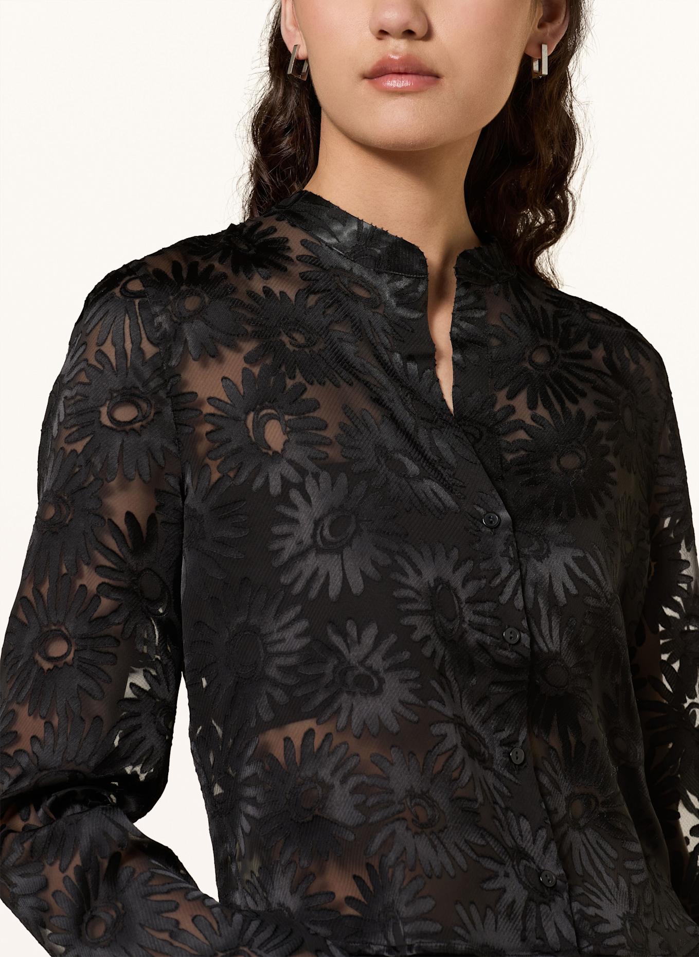 HUGO Bluse EURYDYKE mit abnehmbarer Schluppe: SCHWARZ