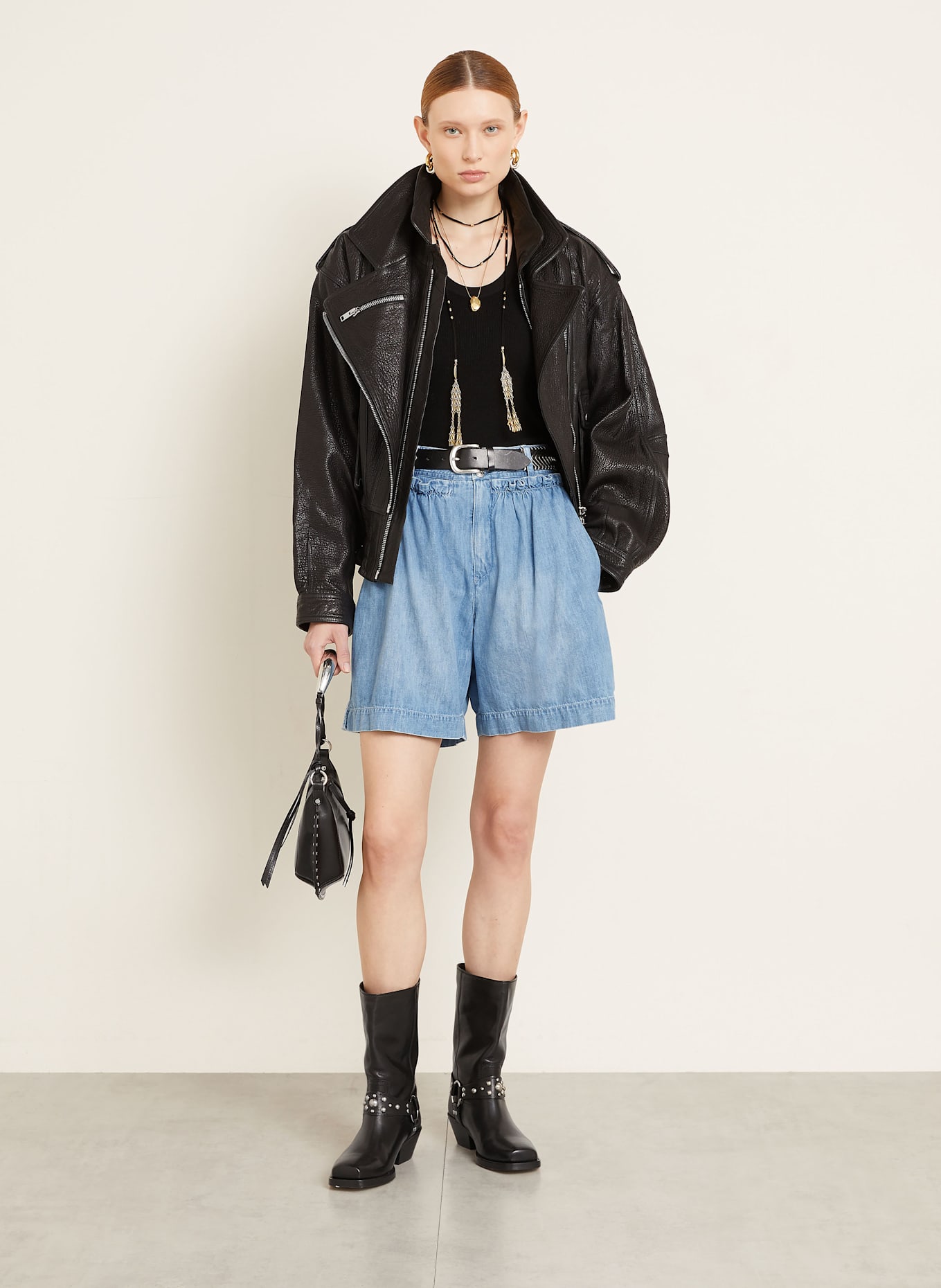 ISABEL MARANT Jeansshorts INGRID mit Rüschen: 30LU LIGHT BLUE