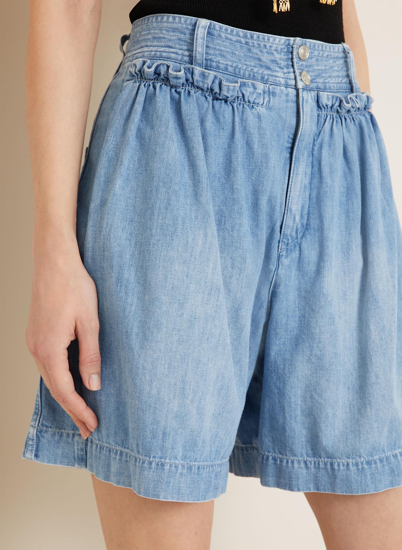 ISABEL MARANT Jeansshorts INGRID mit Rüschen: 30LU LIGHT BLUE
