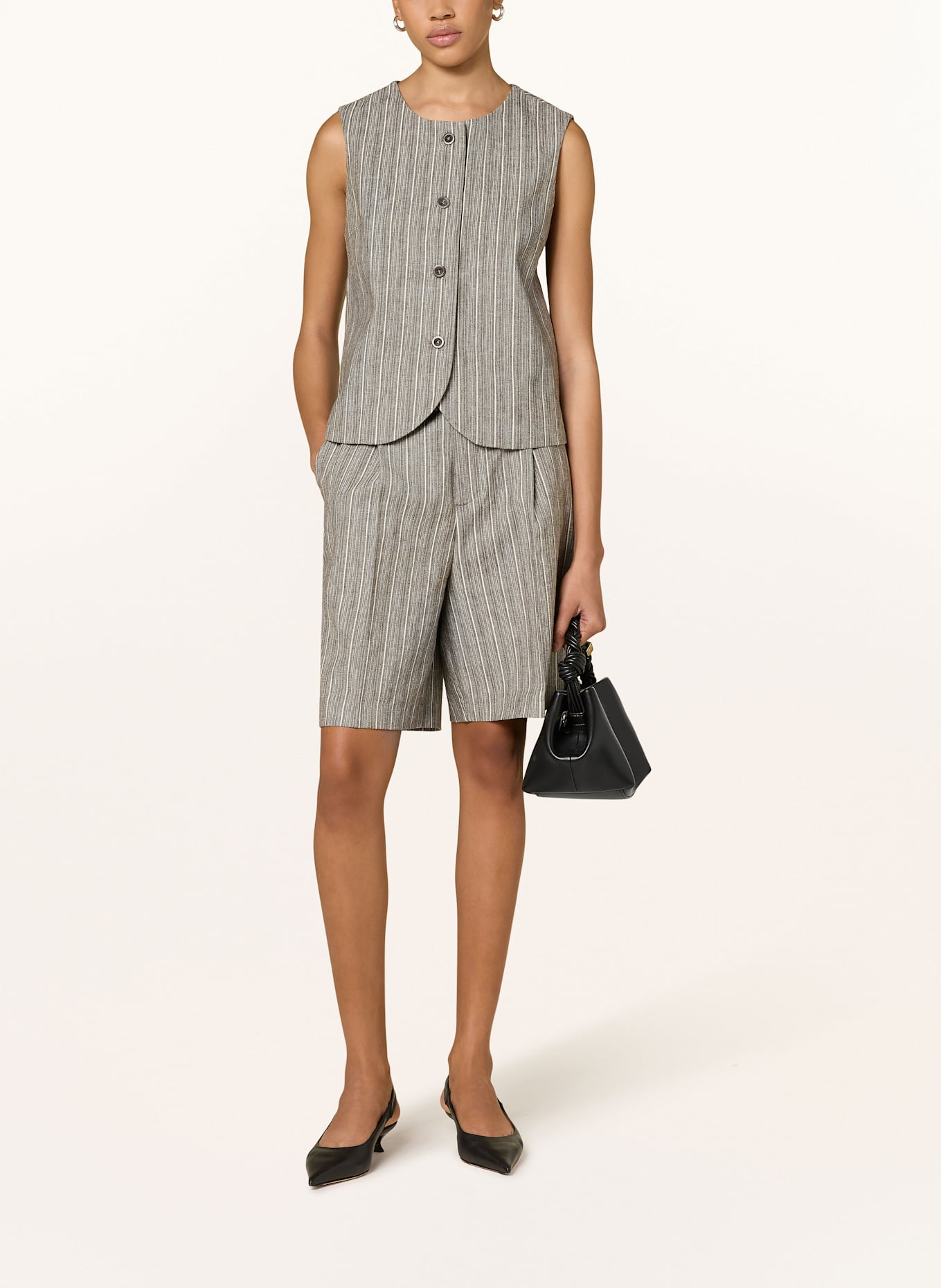 MOS MOSH Bermudy MMLUNA: ŠEDÁ / BÍLÁ