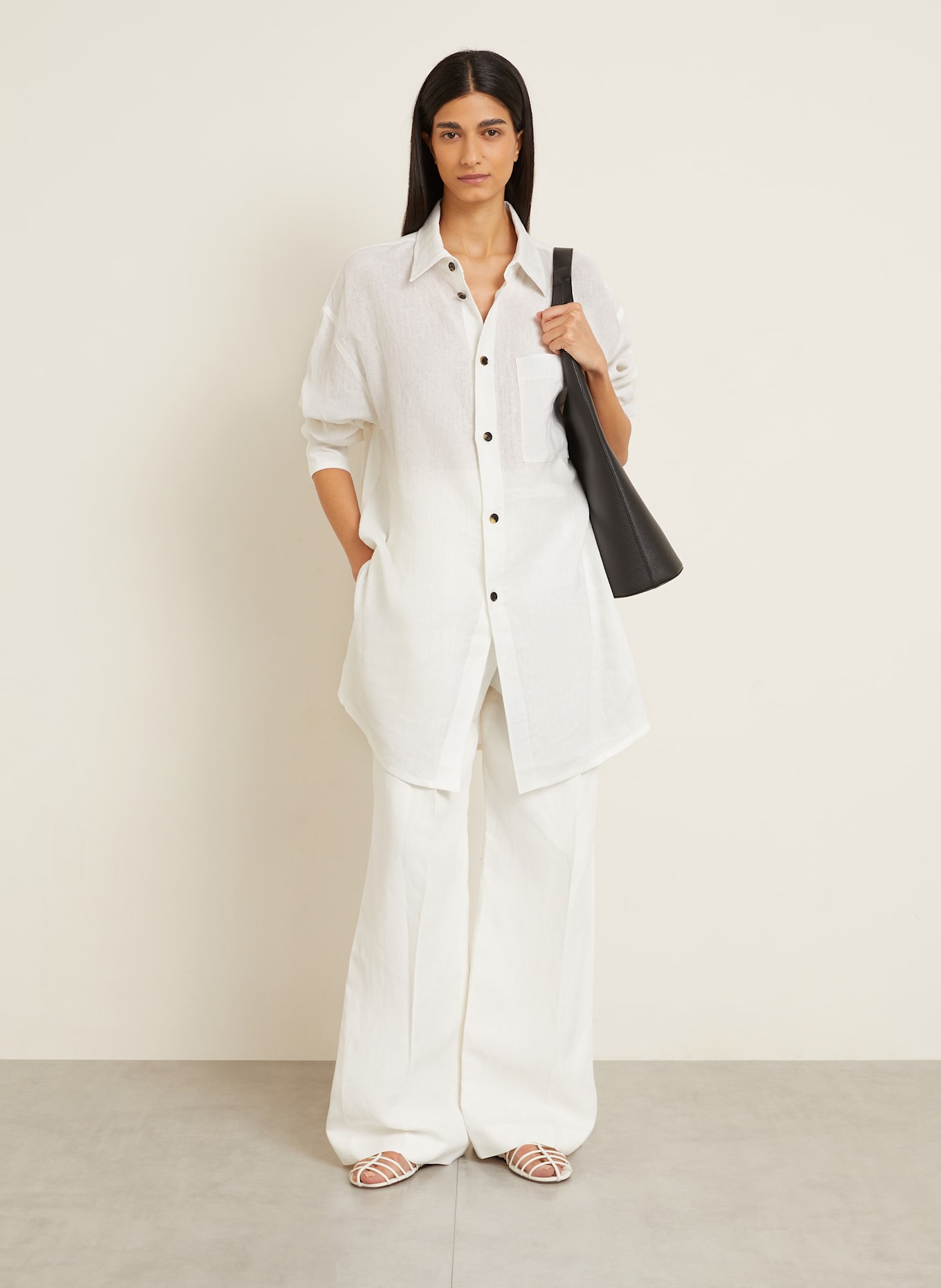 GAUCHERE Hemdbluse aus Leinen: WEISS