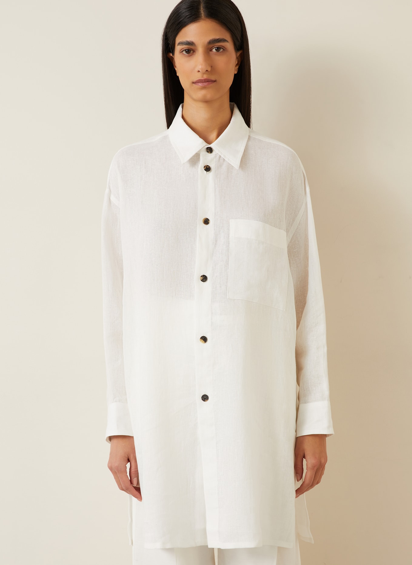 GAUCHERE Hemdbluse aus Leinen: WEISS