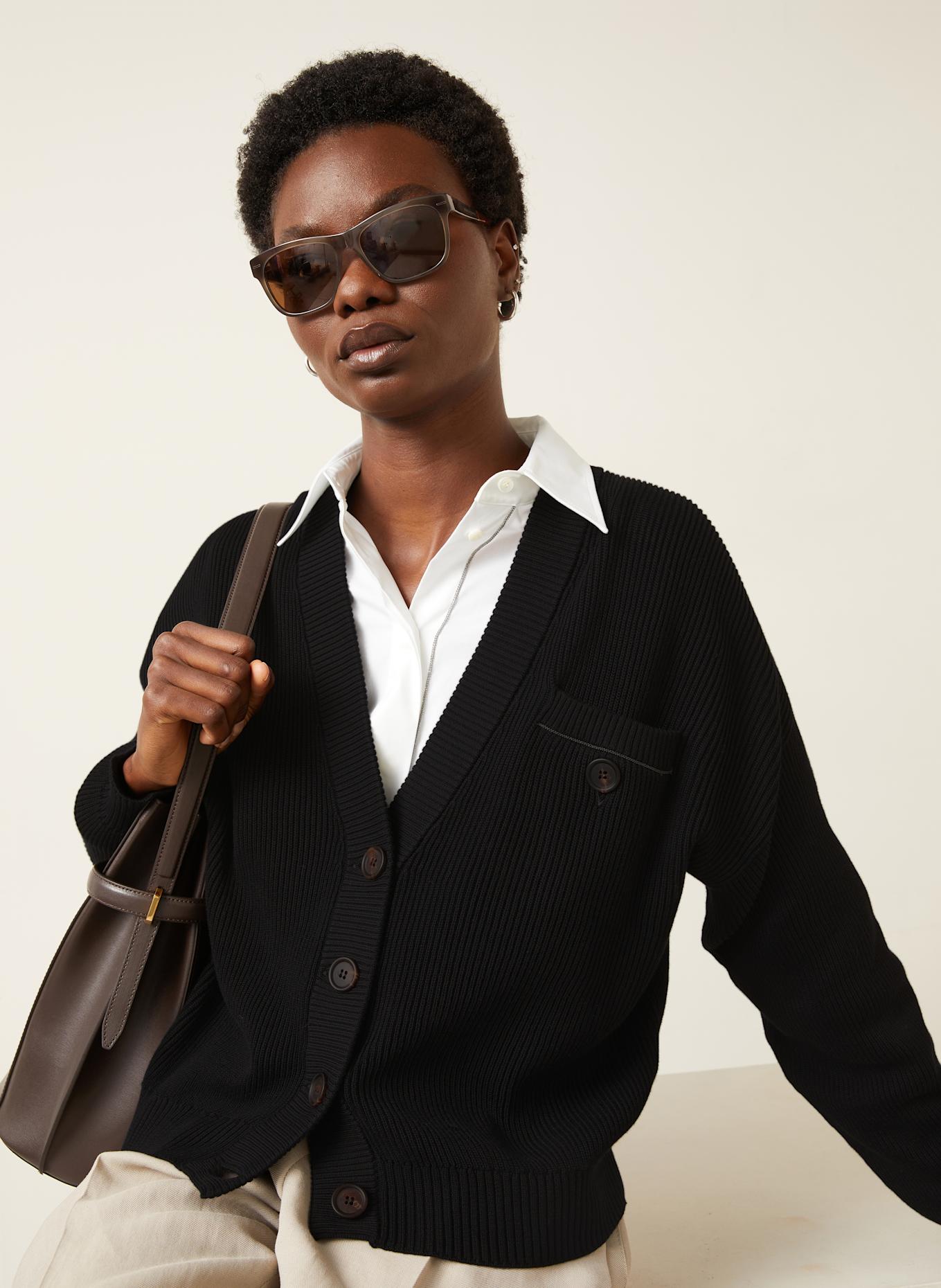 BRUNELLO CUCINELLI Strickjacke: SCHWARZ