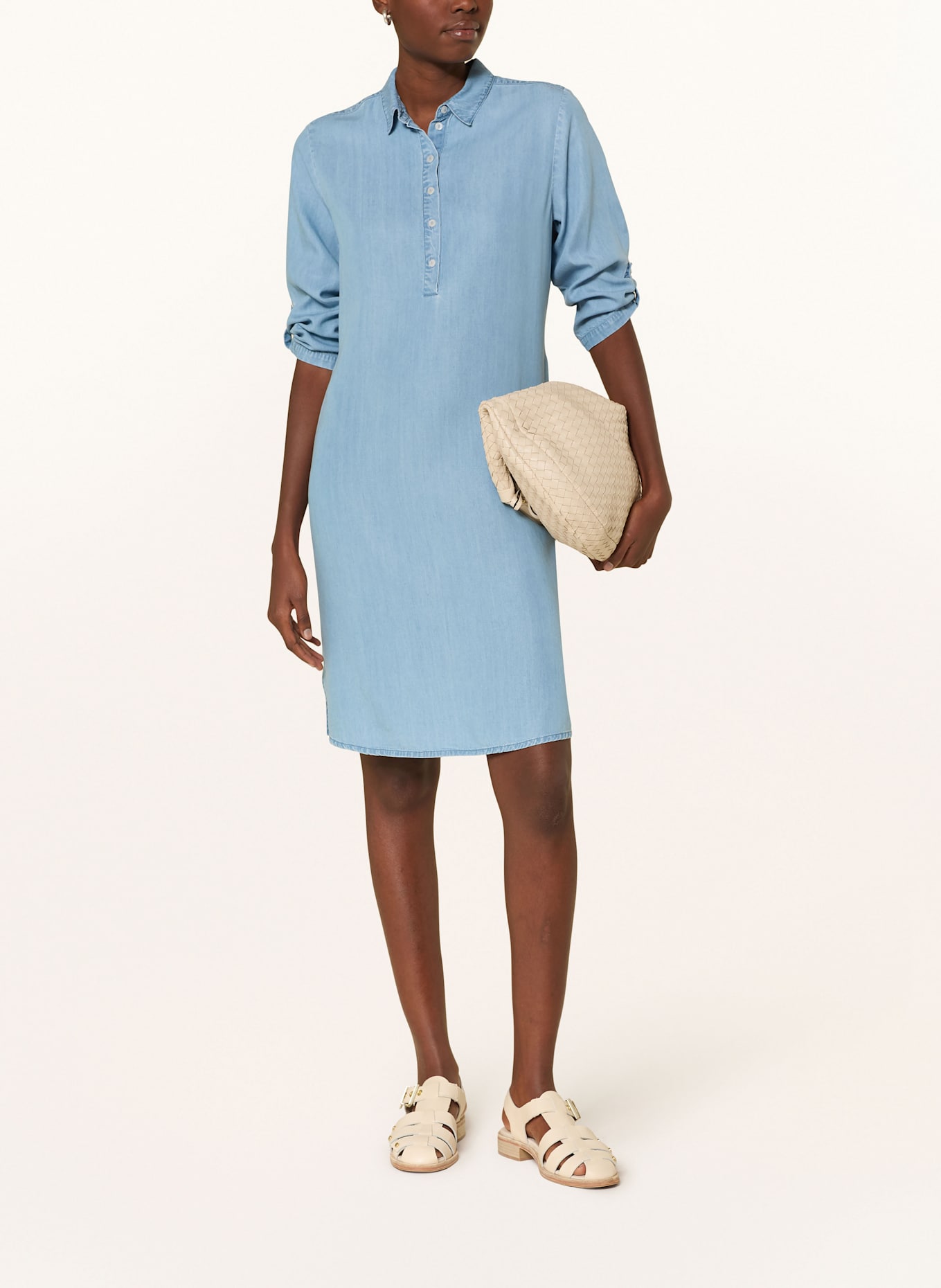 Smith & Soul Denim look shirt dress: LIGHT BLUE
