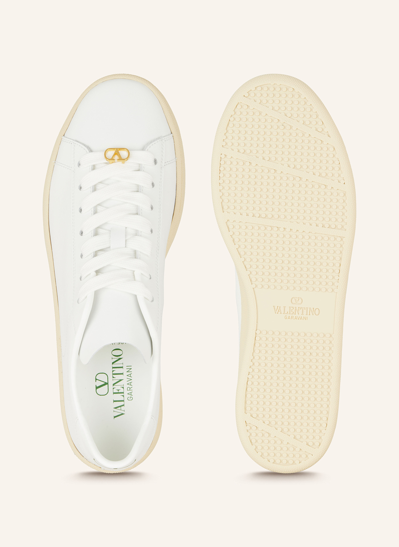 VALENTINO GARAVANI Sneaker ROYCO: WEISS / GRÜN