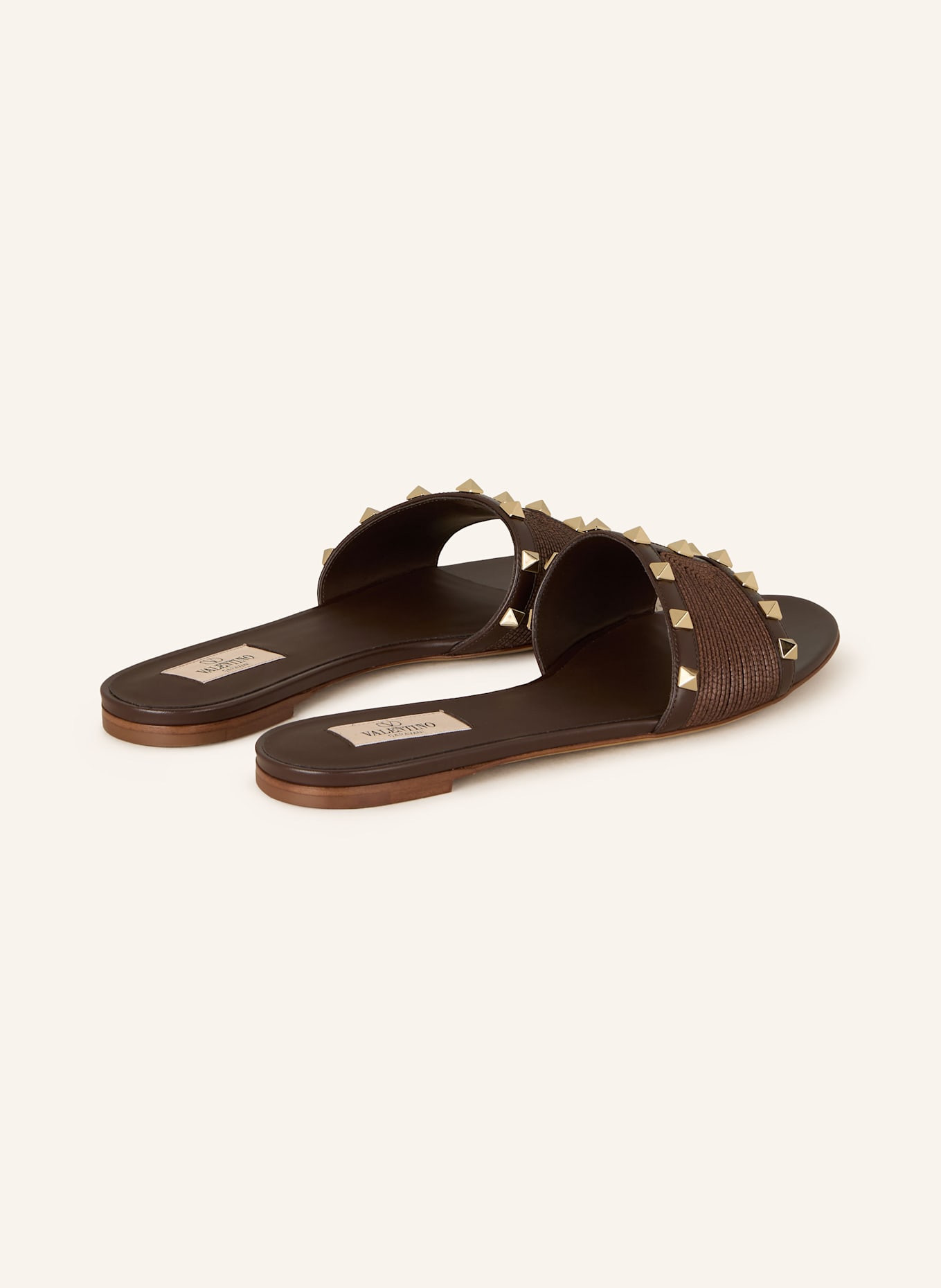 VALENTINO GARAVANI Pantoletten ROCKSTUD: DUNKELBRAUN