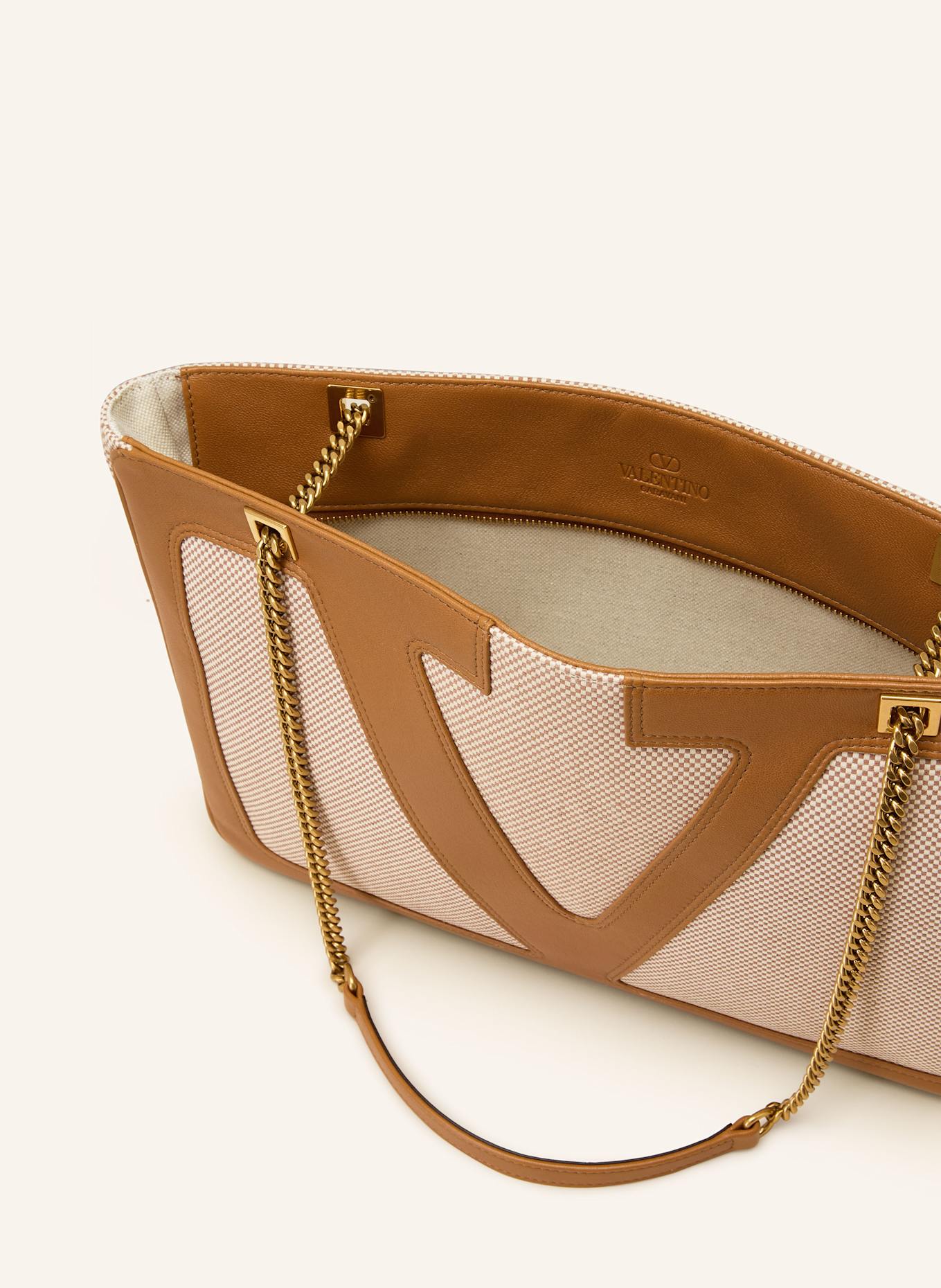 VALENTINO GARAVANI Torba na ramię VIVA SUPERSTAR MEDIUM: BIAŁY/ BRĄZOWY