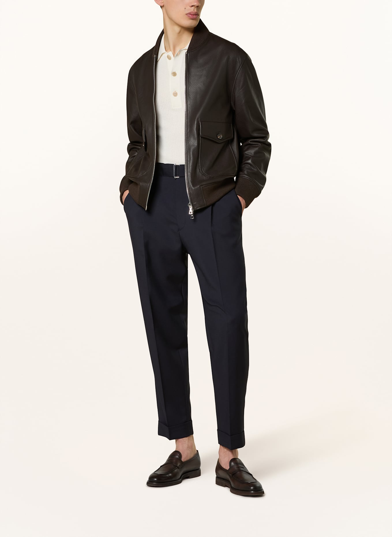 Officine Générale Lederjacke CARLO: DUNKELBRAUN