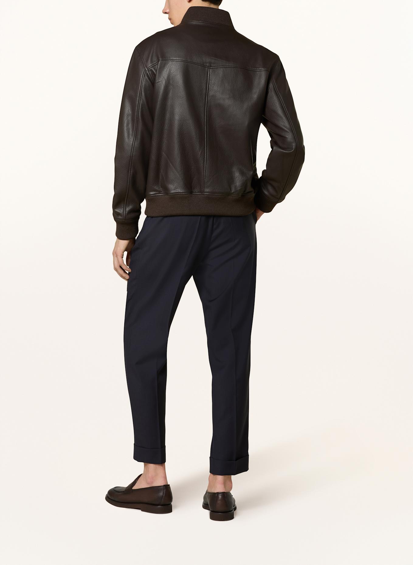 Officine Générale Lederjacke CARLO: DUNKELBRAUN