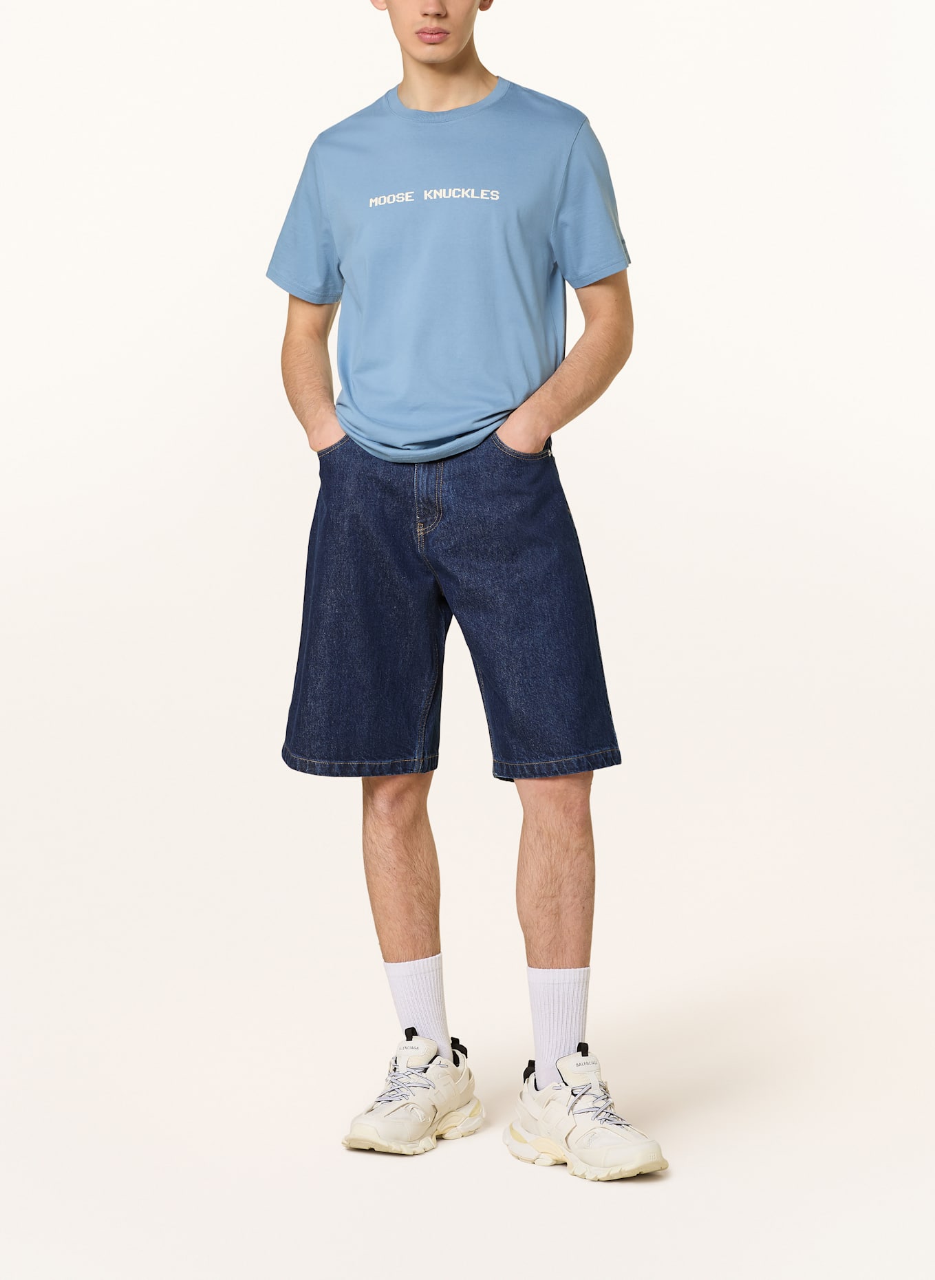 MOOSE KNUCKLES T-Shirt MILTON: HELLBLAU