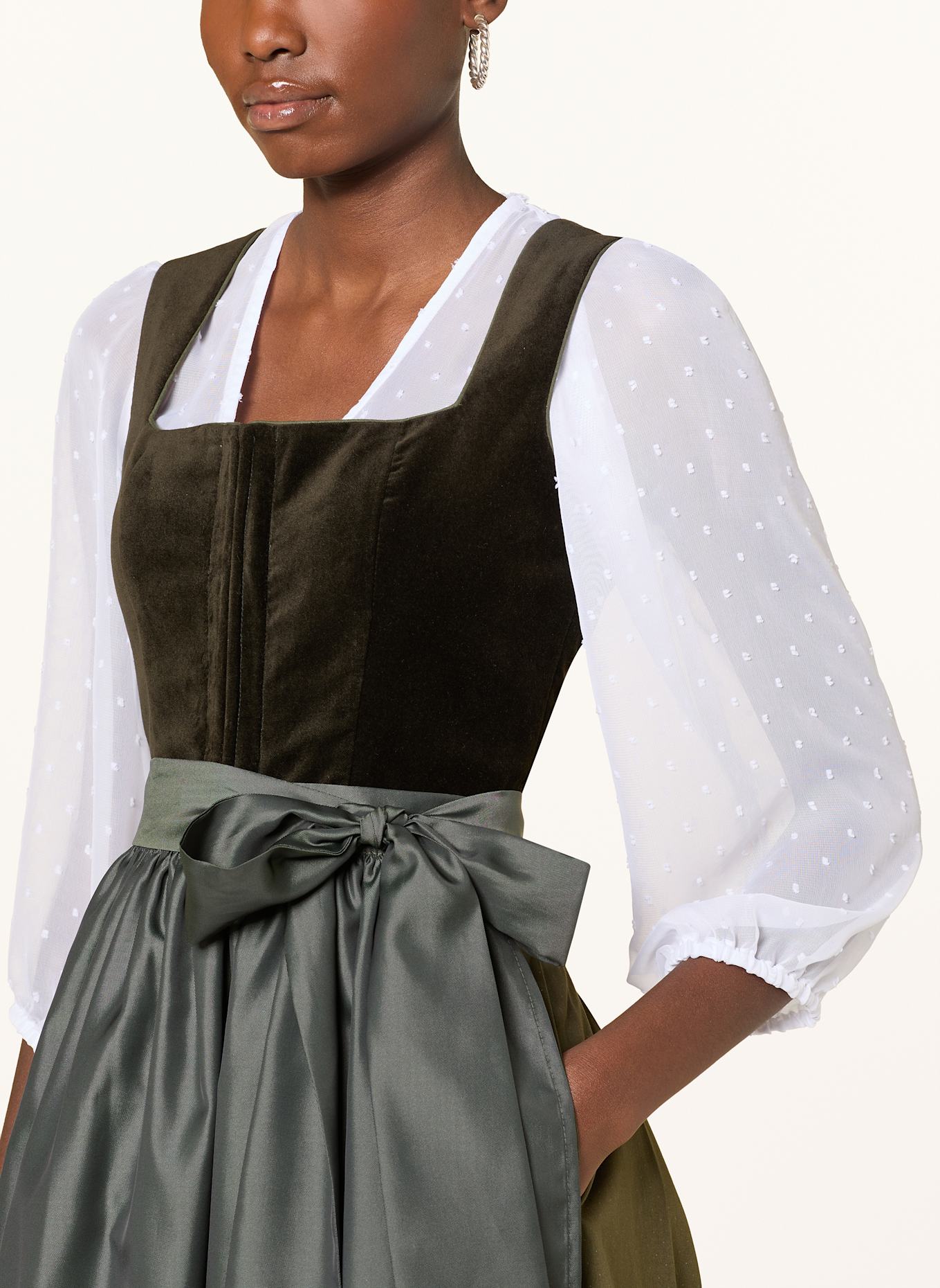 ALISSA BY KINGA MATHE Dirndl blouse LEA with 3/4 sleeves: WHITE