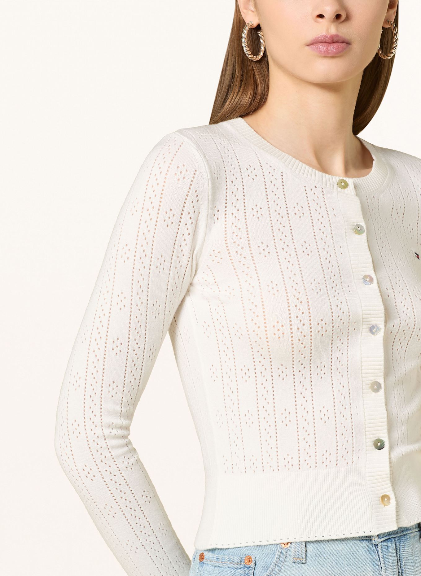 TOMMY JEANS Strickjacke: ECRU