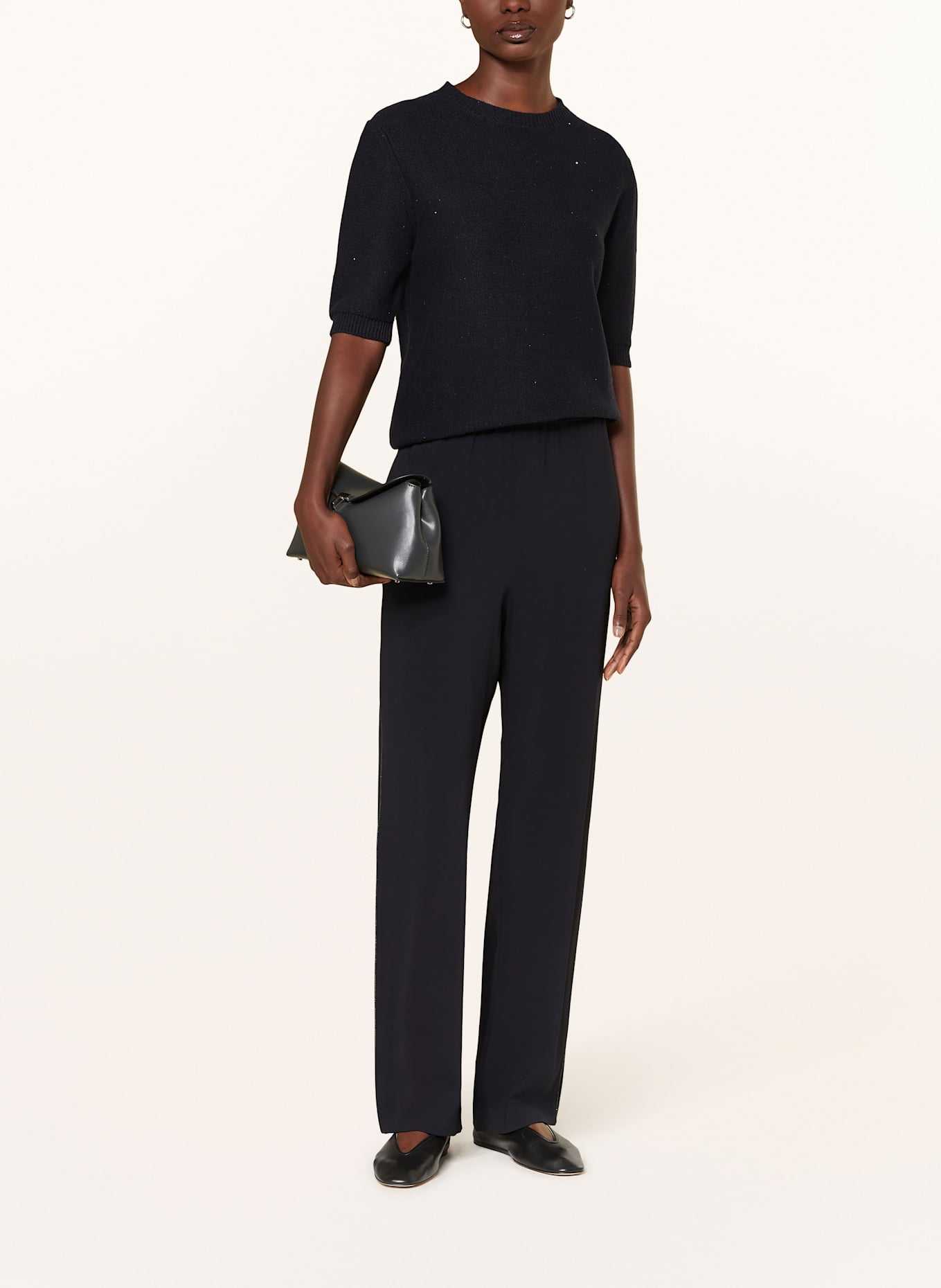 FABIANA FILIPPI Hose mit Schmucksteinen: DUNKELBLAU