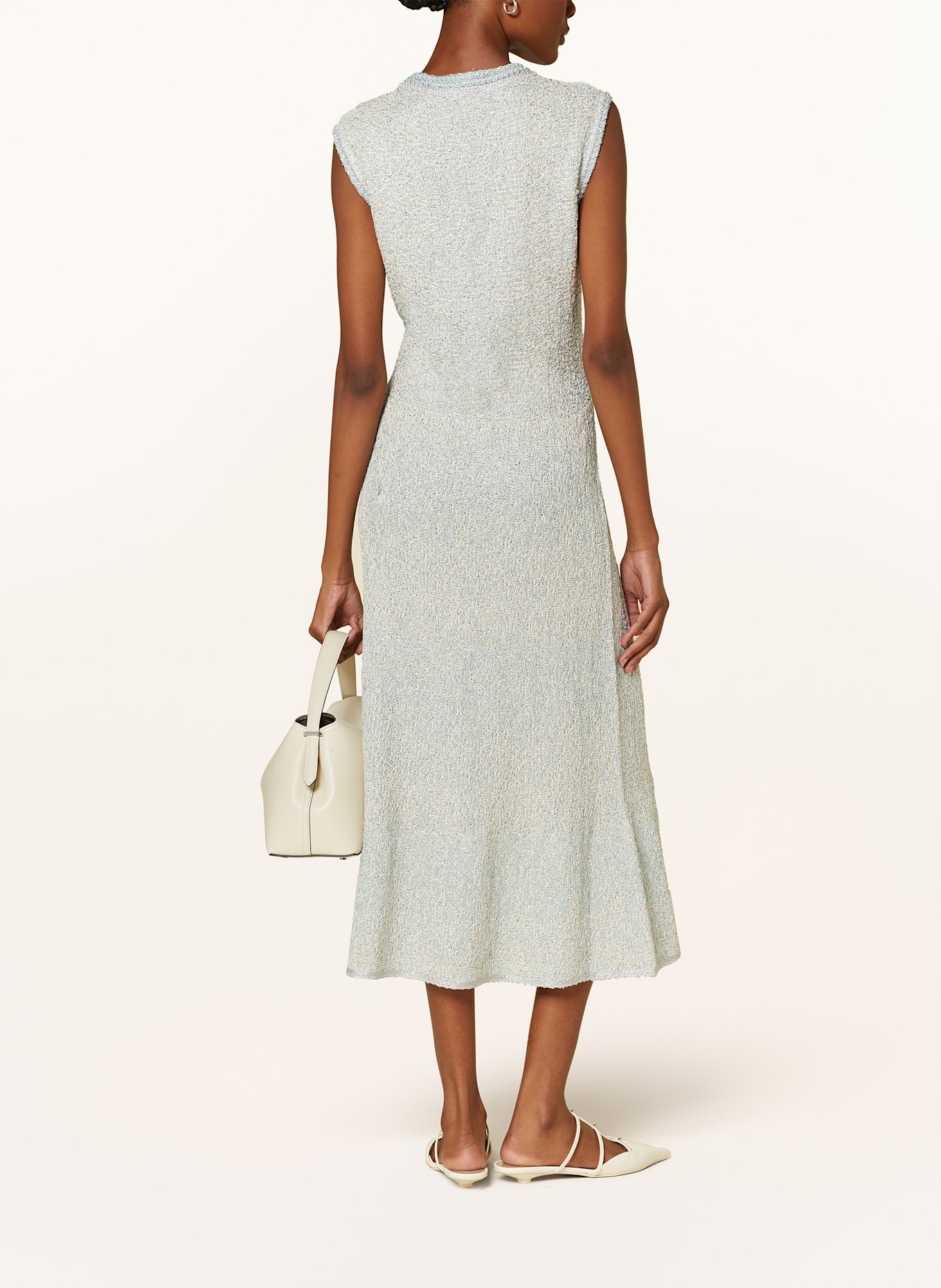 FABIANA FILIPPI Strickkleid mit Glitzergarn: MINT / ECRU