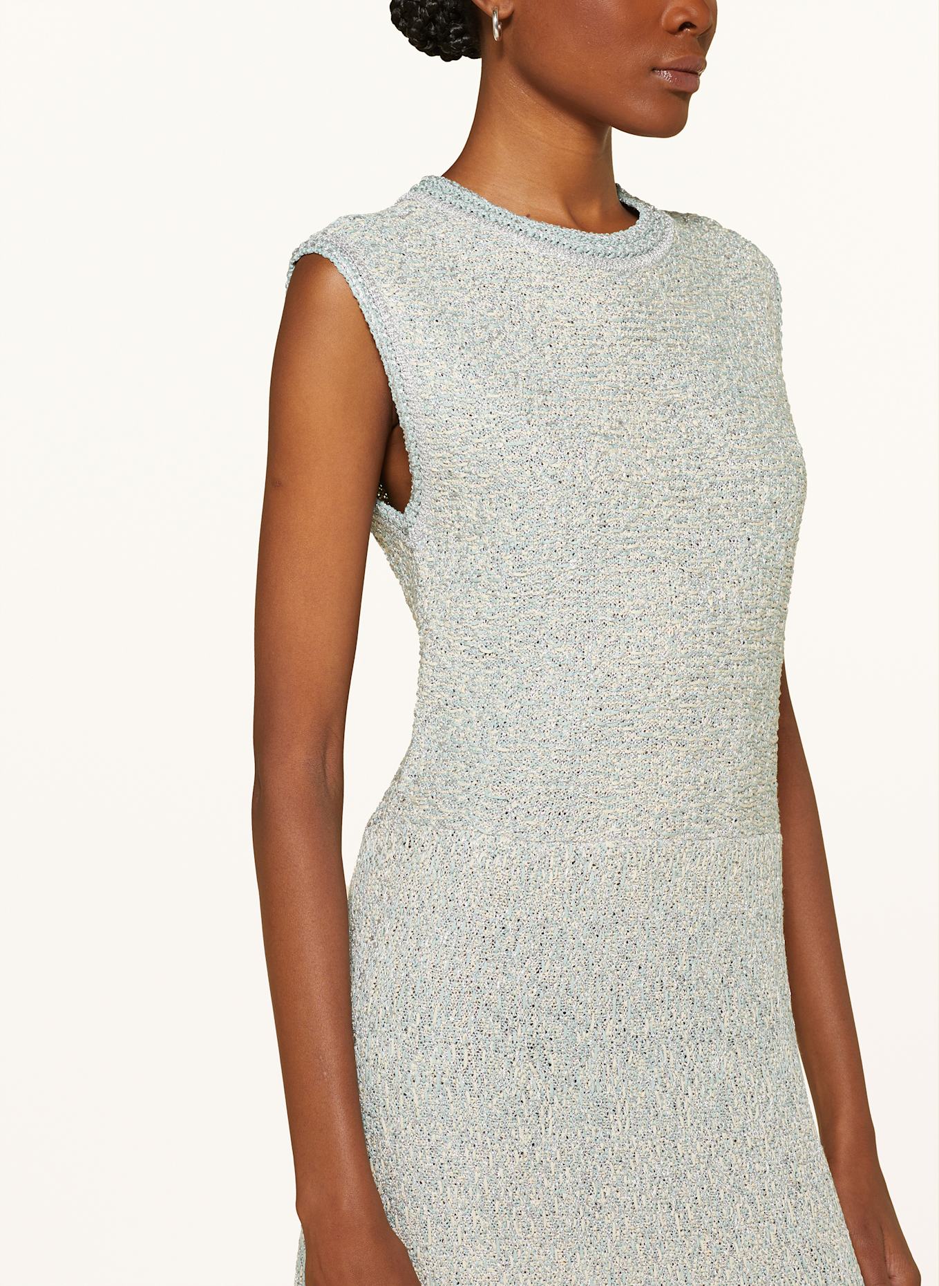 FABIANA FILIPPI Strickkleid mit Glitzergarn: MINT / ECRU