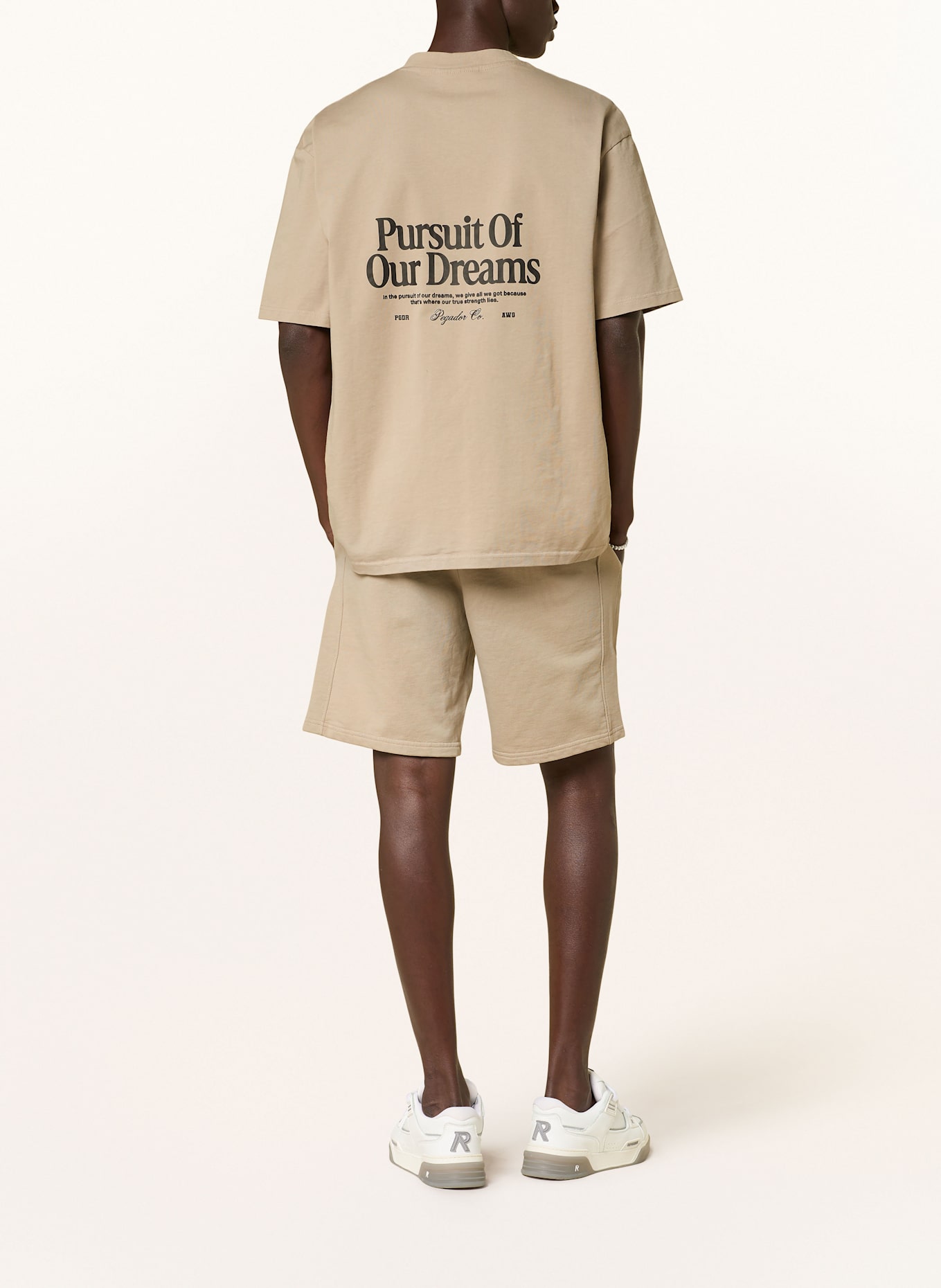 PEGADOR Sweat shorts fitted SIGNAR: BEIGE