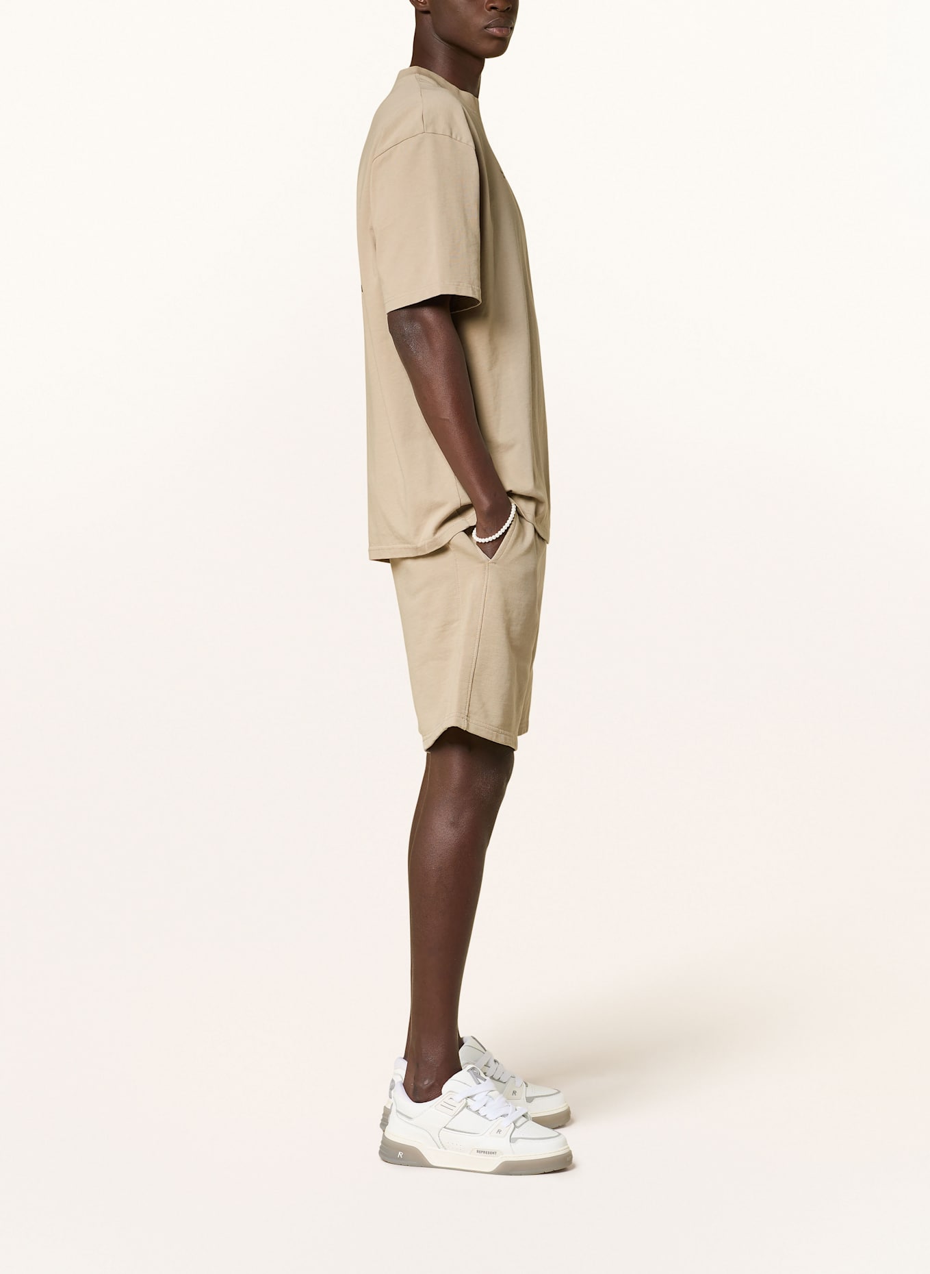 PEGADOR Sweat shorts fitted SIGNAR: BEIGE