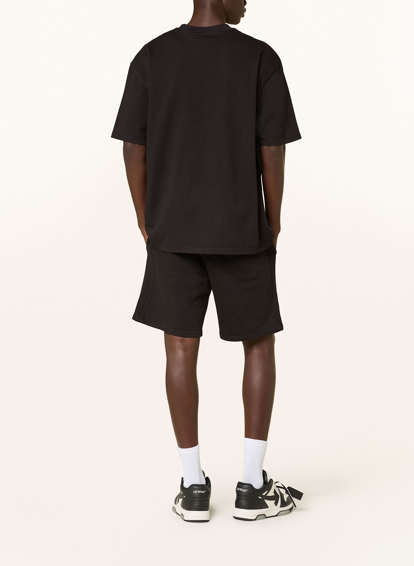 PEGADOR Šortky z mikinové látky SIGNAR: ČERNÁ