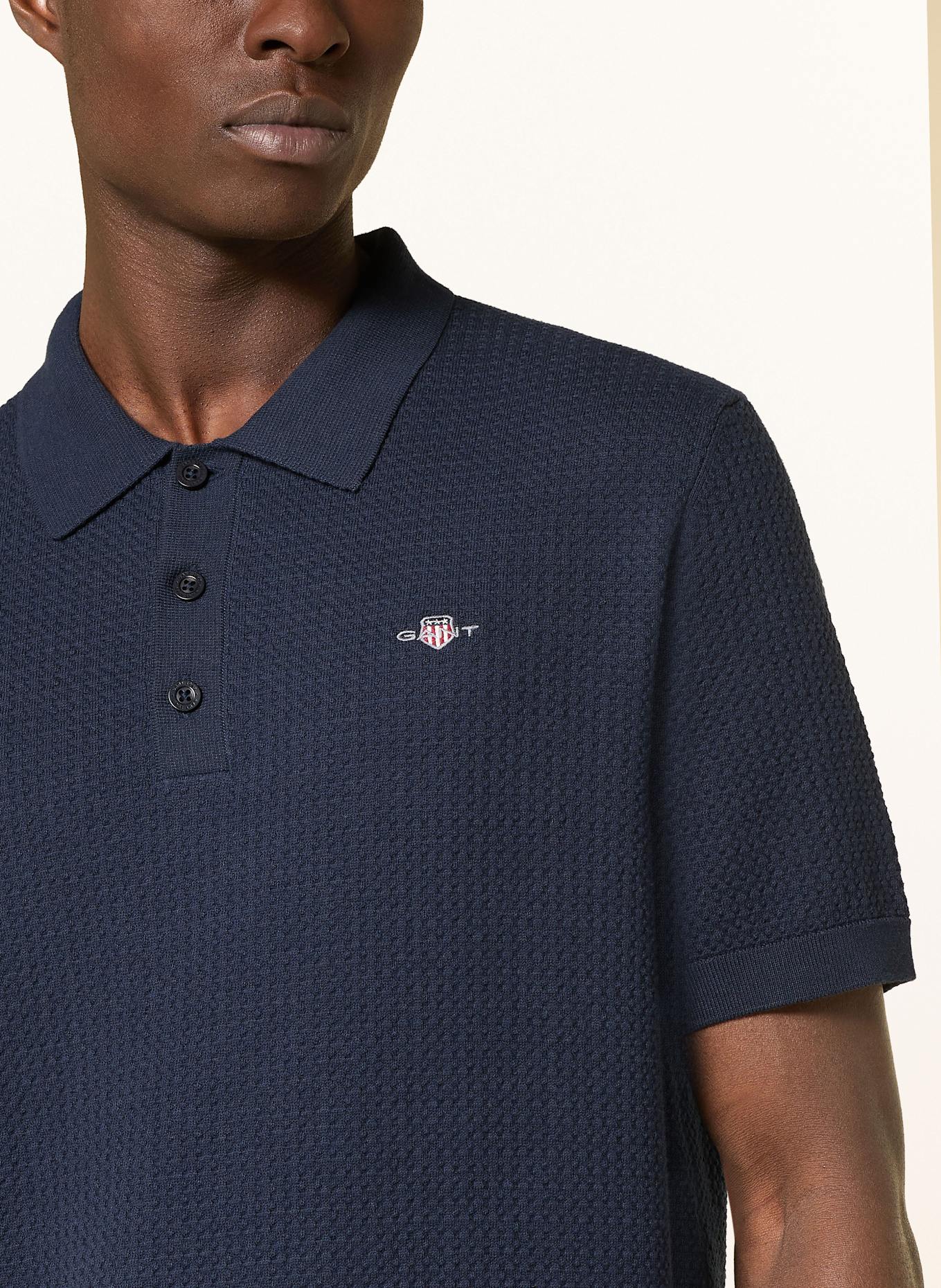 GANT Piqué-Poloshirt: DUNKELBLAU