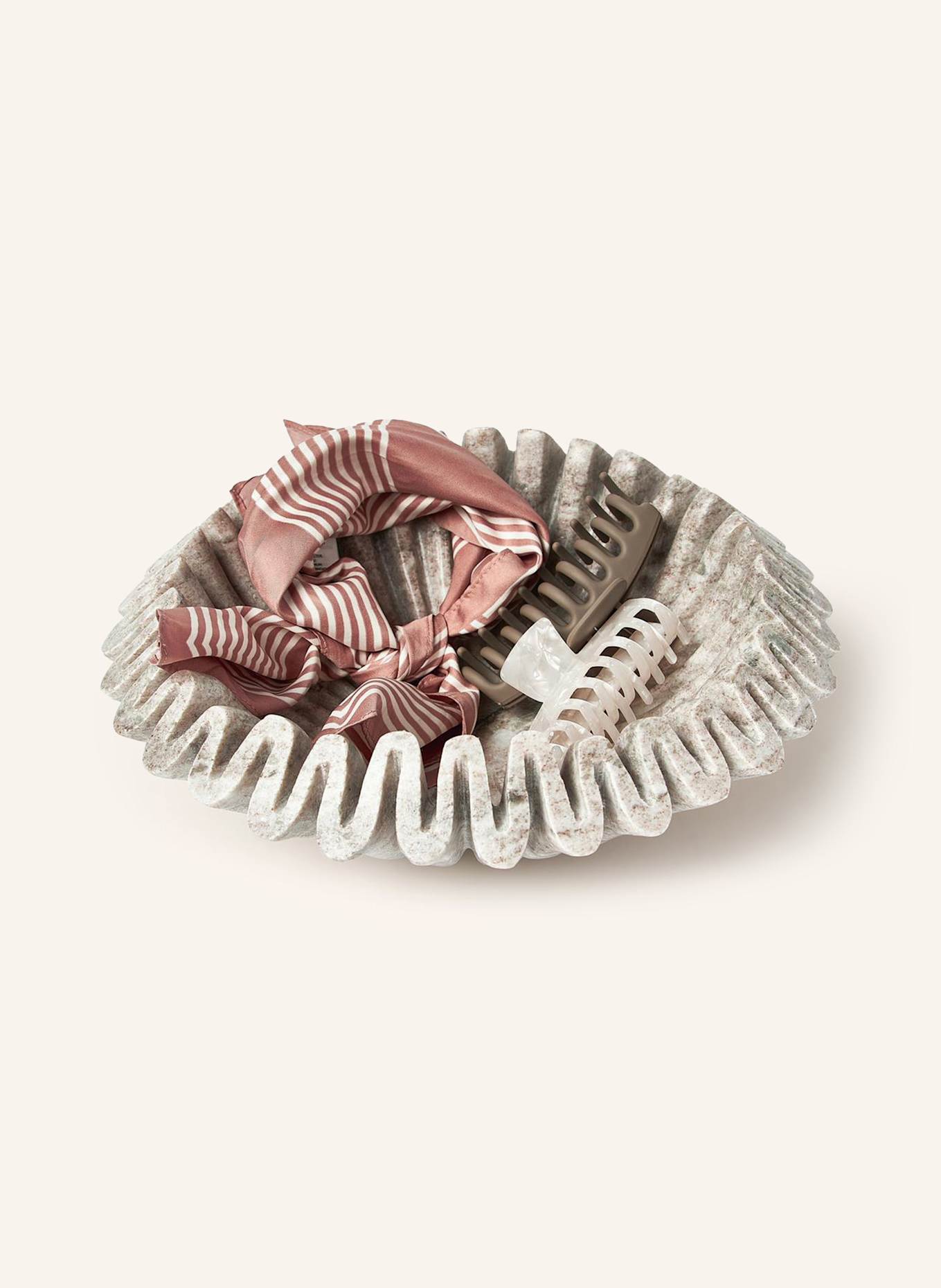 Westwing Collection Schale SANTORINI: BRAUN / WEISS