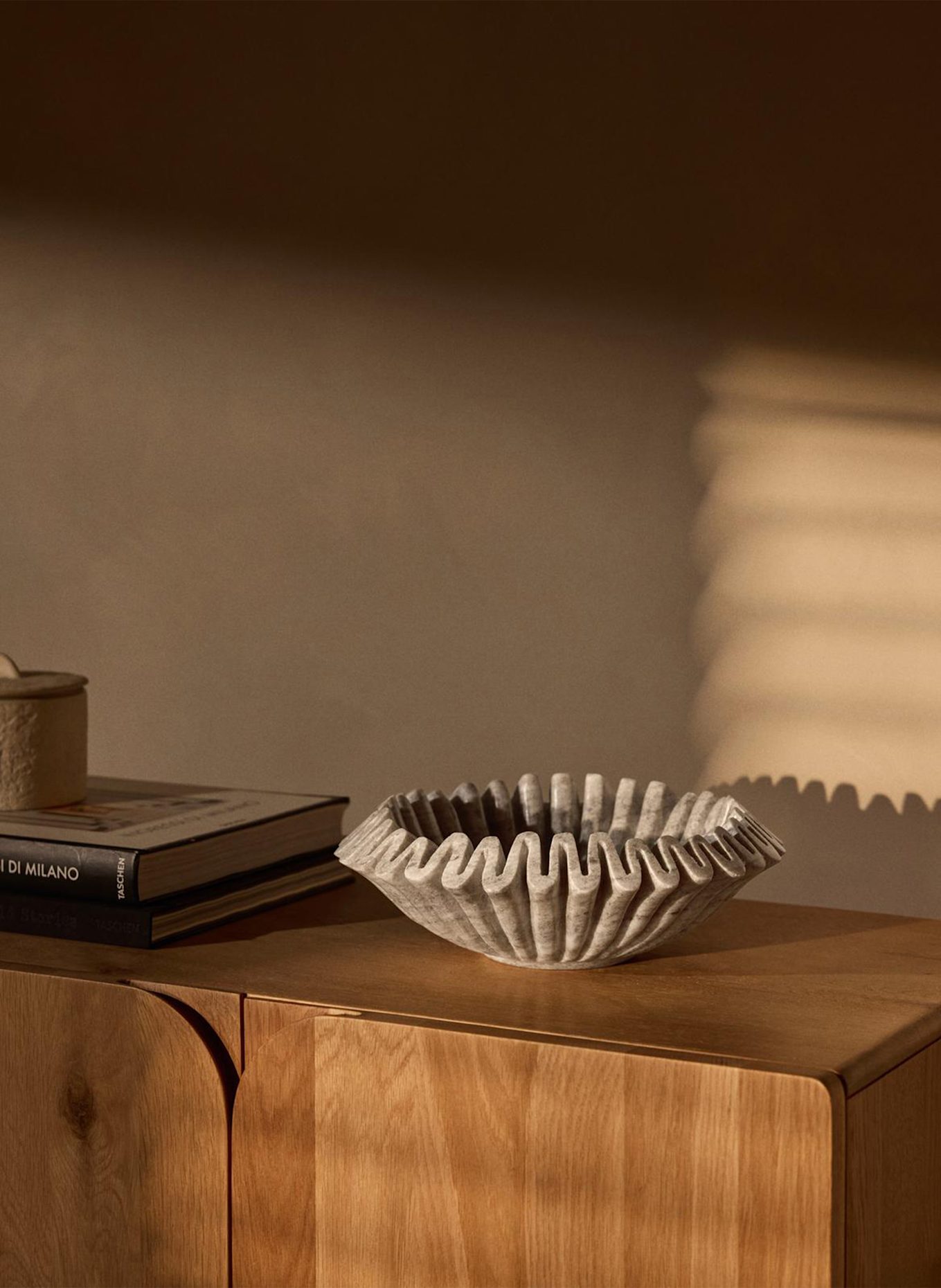 Westwing Collection Schale SANTORINI: BRAUN / WEISS