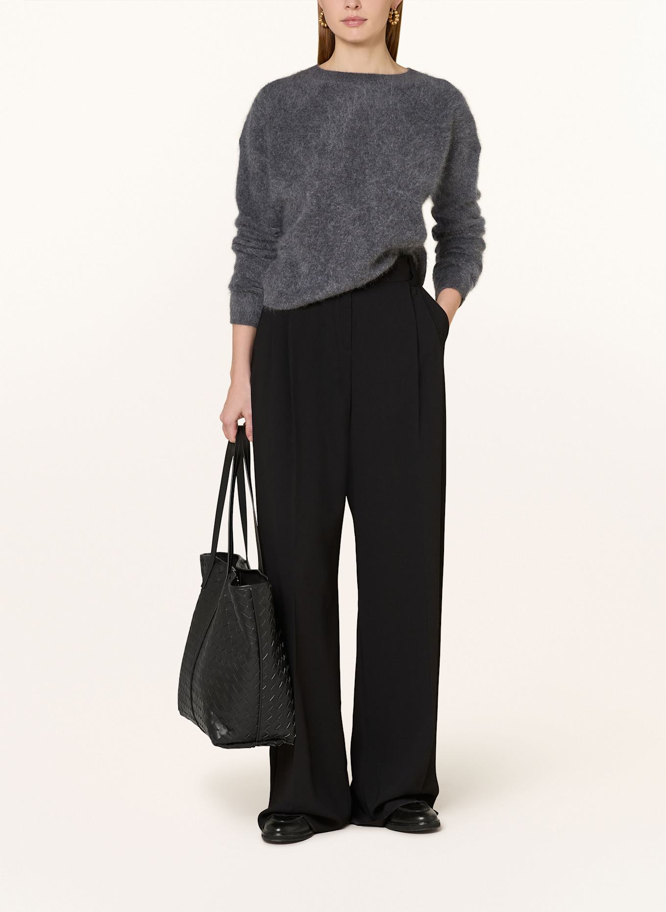 darling harbour Cashmere-Pullover: DUNKELGRAU MELANGE