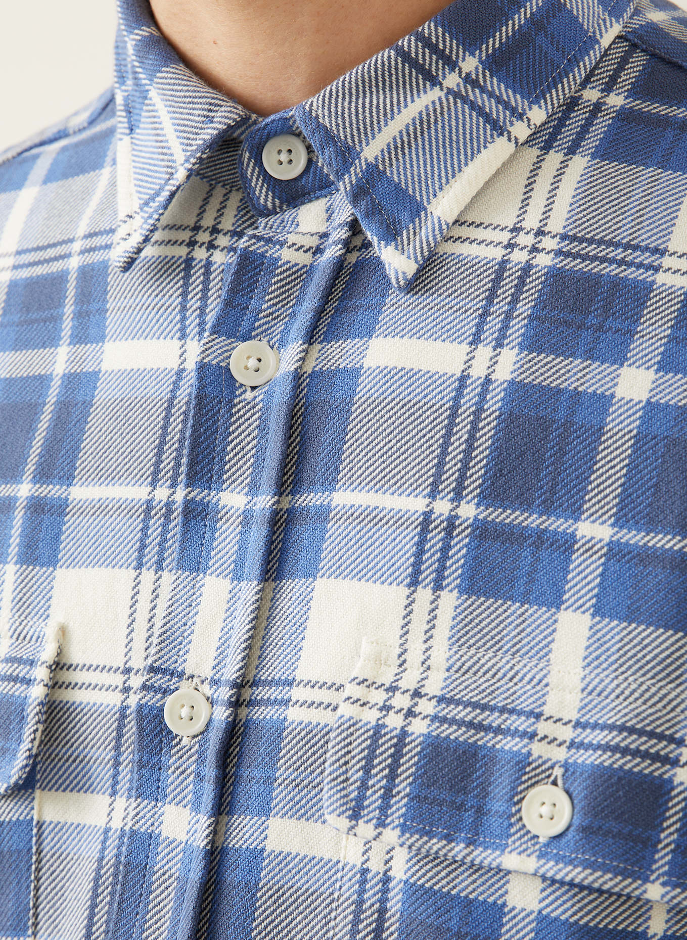 RALPH LAUREN PURPLE LABEL Hemd Slim Fit: BLAU / CREME