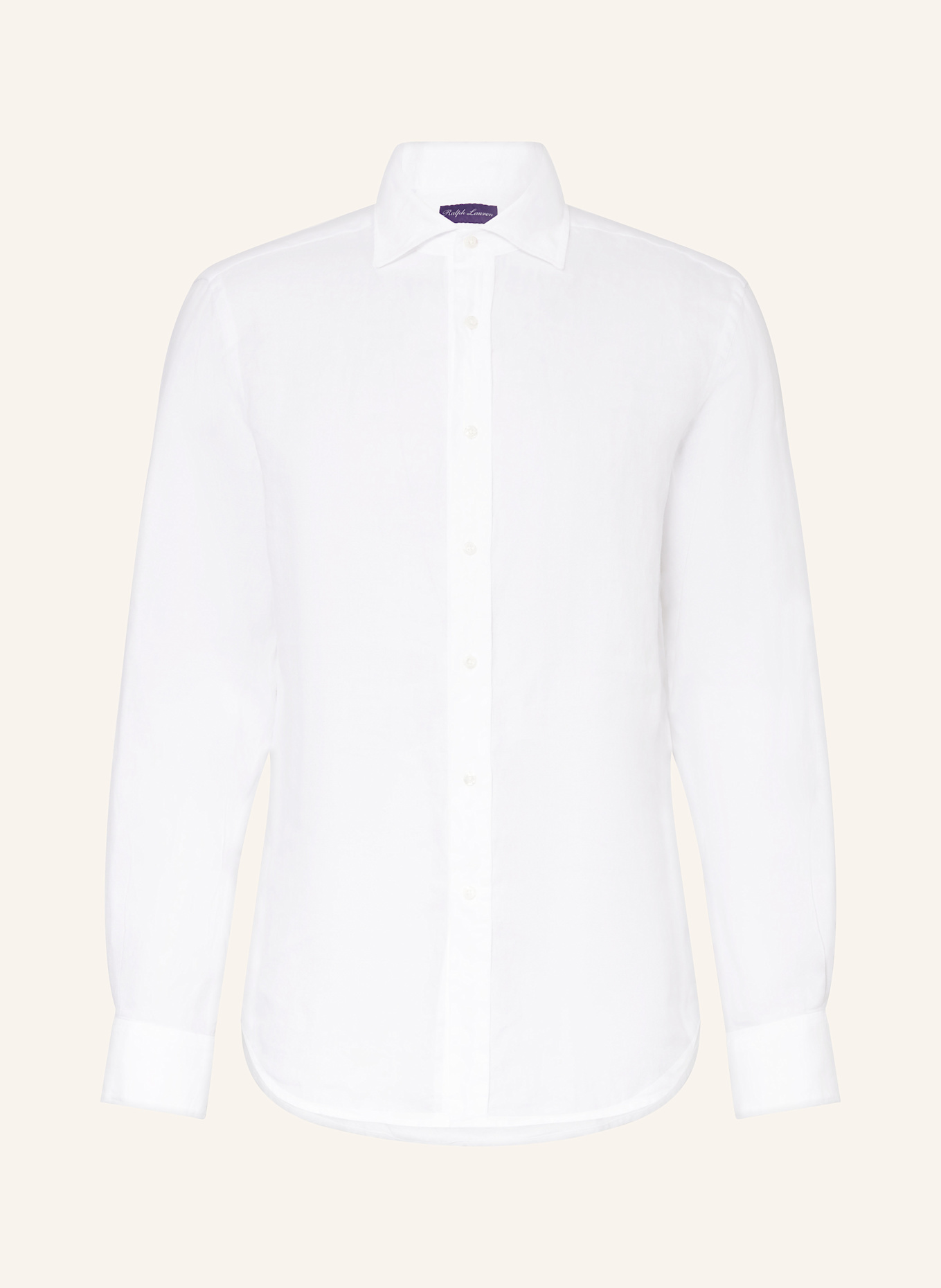 RALPH LAUREN PURPLE LABEL Leinenhemd Regular Fit: WEISS