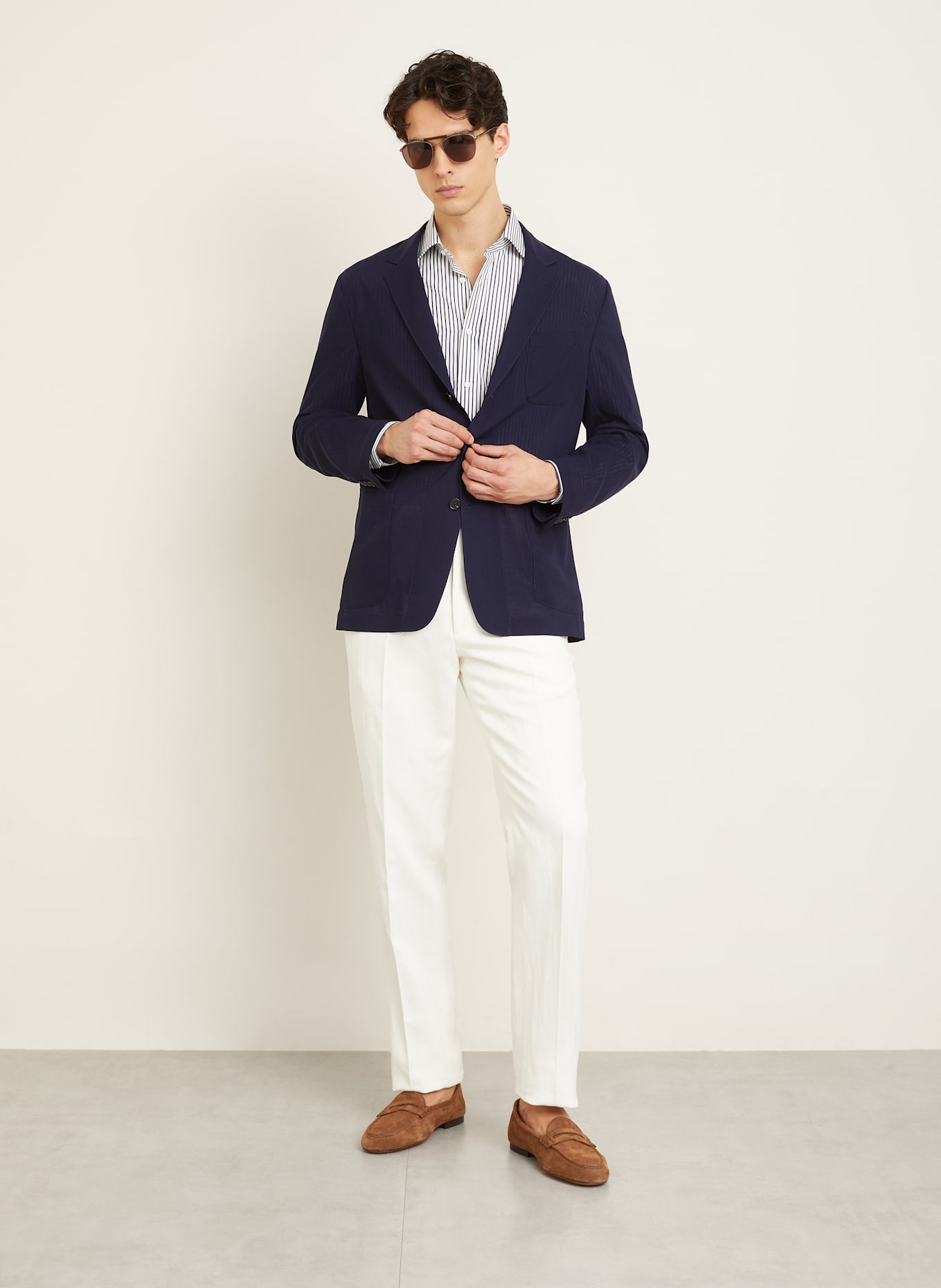 RALPH LAUREN PURPLE LABEL Tailored jacket regular fit: DARK BLUE