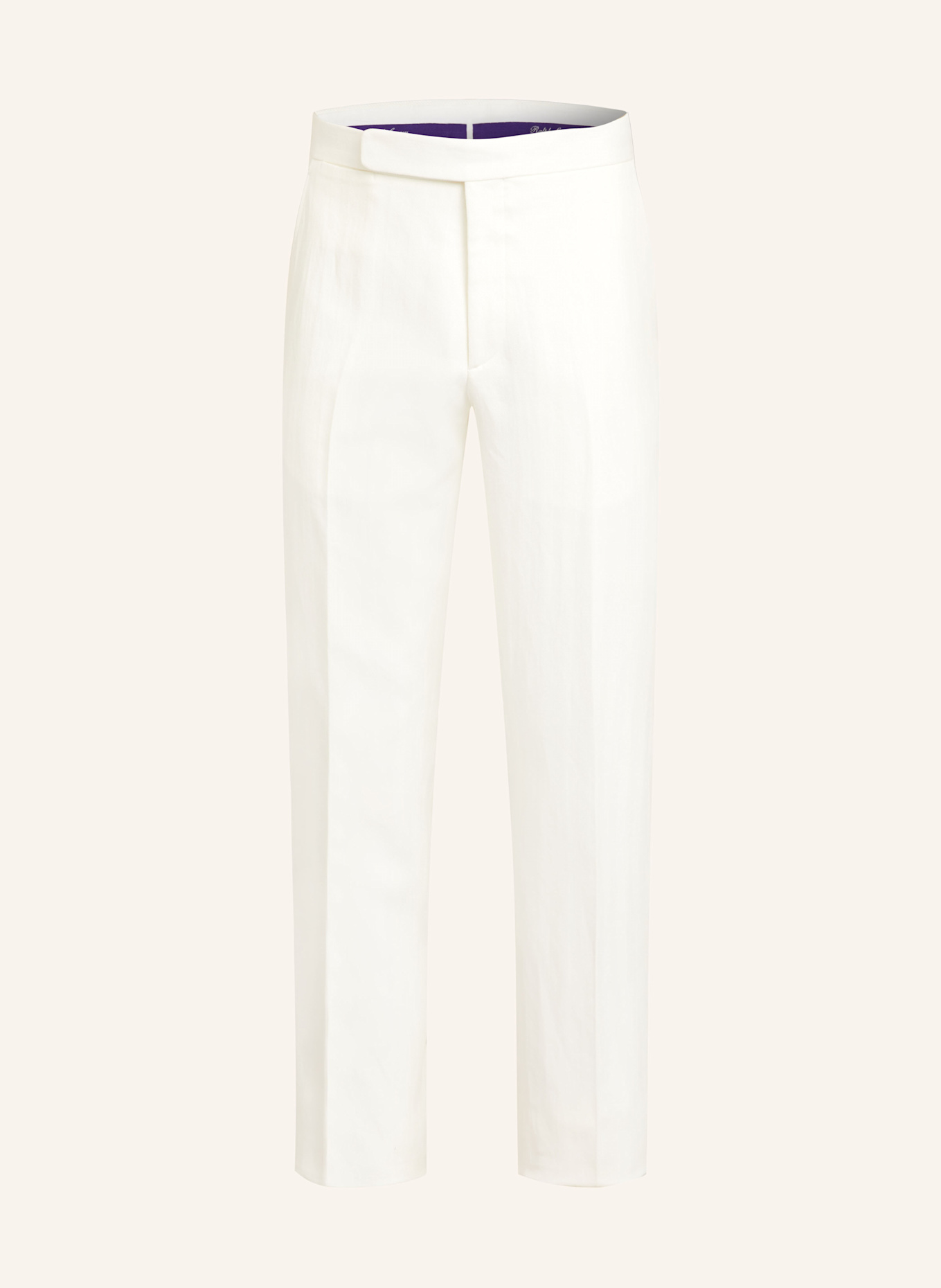 RALPH LAUREN PURPLE LABEL Chino Regular Fit mit Leinen: WEISS