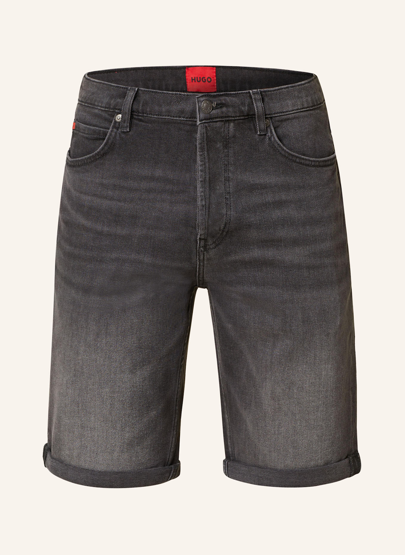 HUGO HUGO 634 tapered fit denim shorts: 006 BLACK