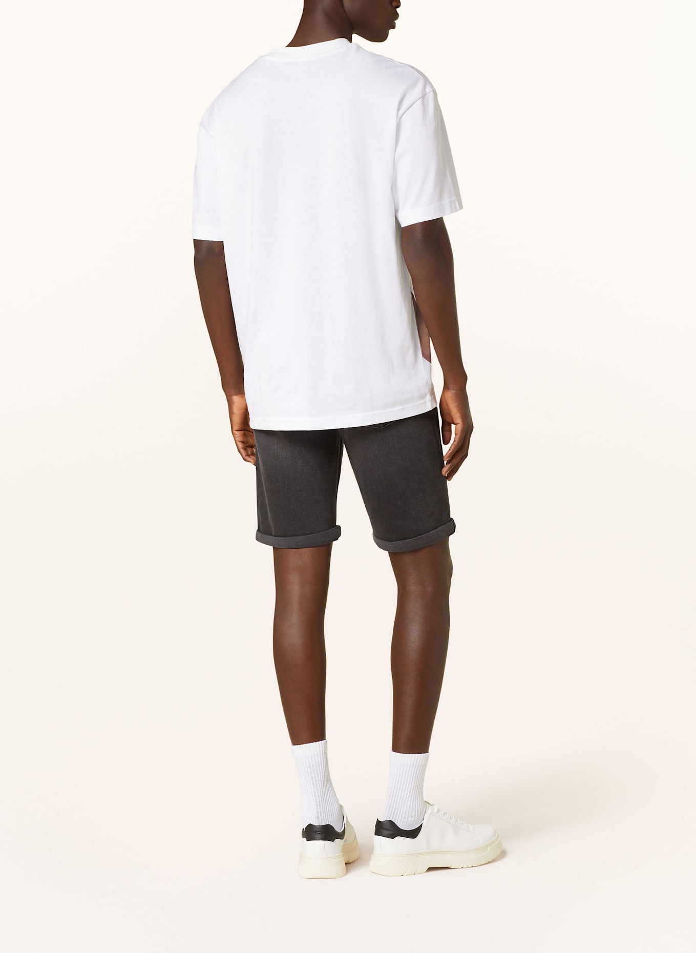 HUGO HUGO 634 tapered fit denim shorts: 006 BLACK