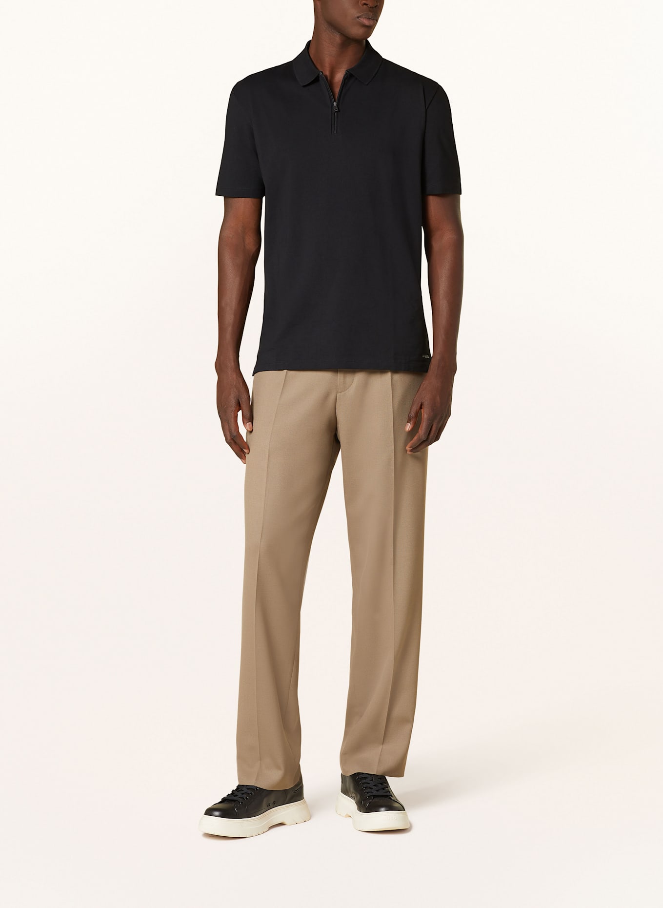 HUGO Koszulka polo z dżerseju DEKOK regular fit: CZARNY