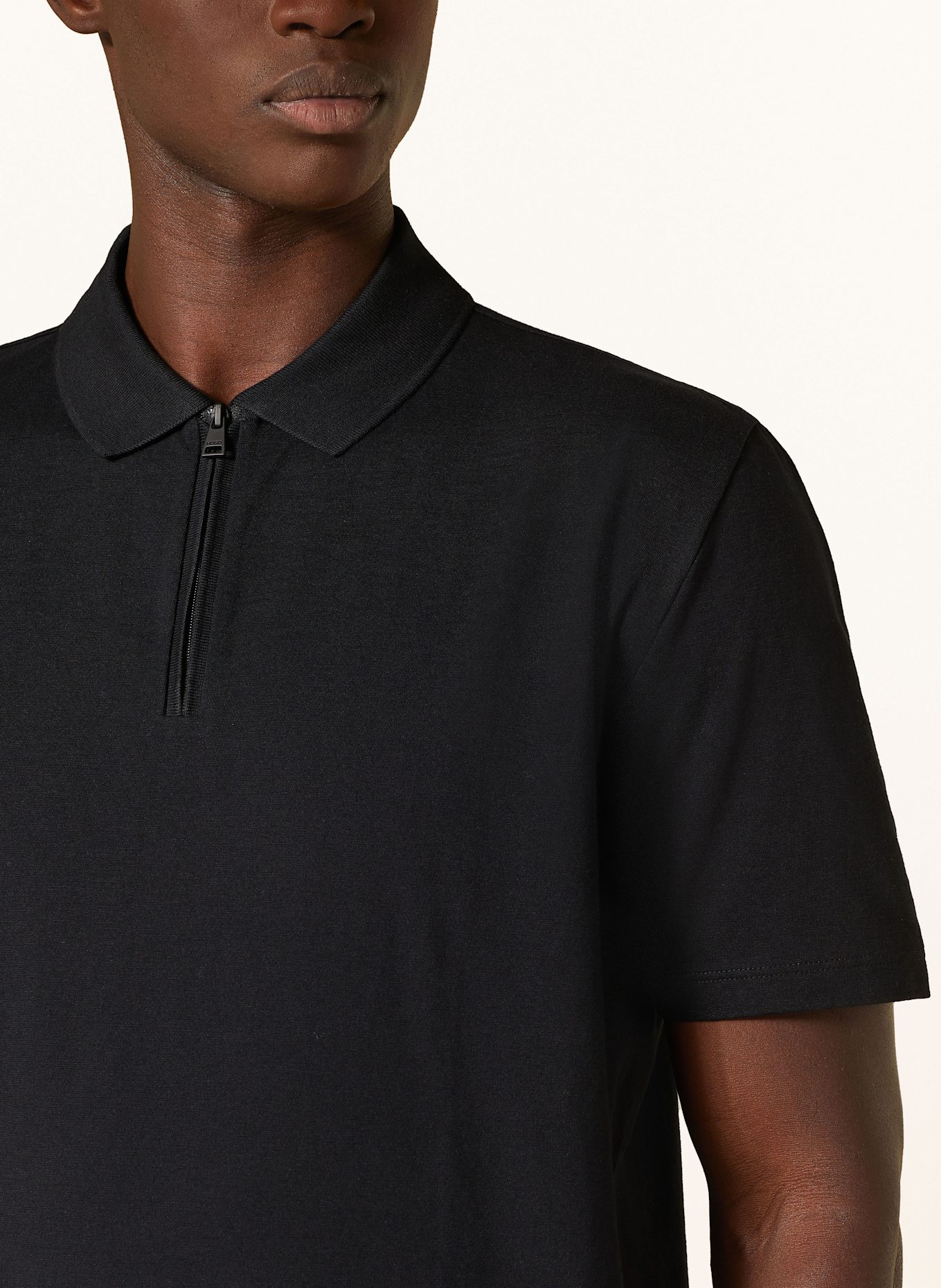 HUGO Koszulka polo z dżerseju DEKOK regular fit: CZARNY