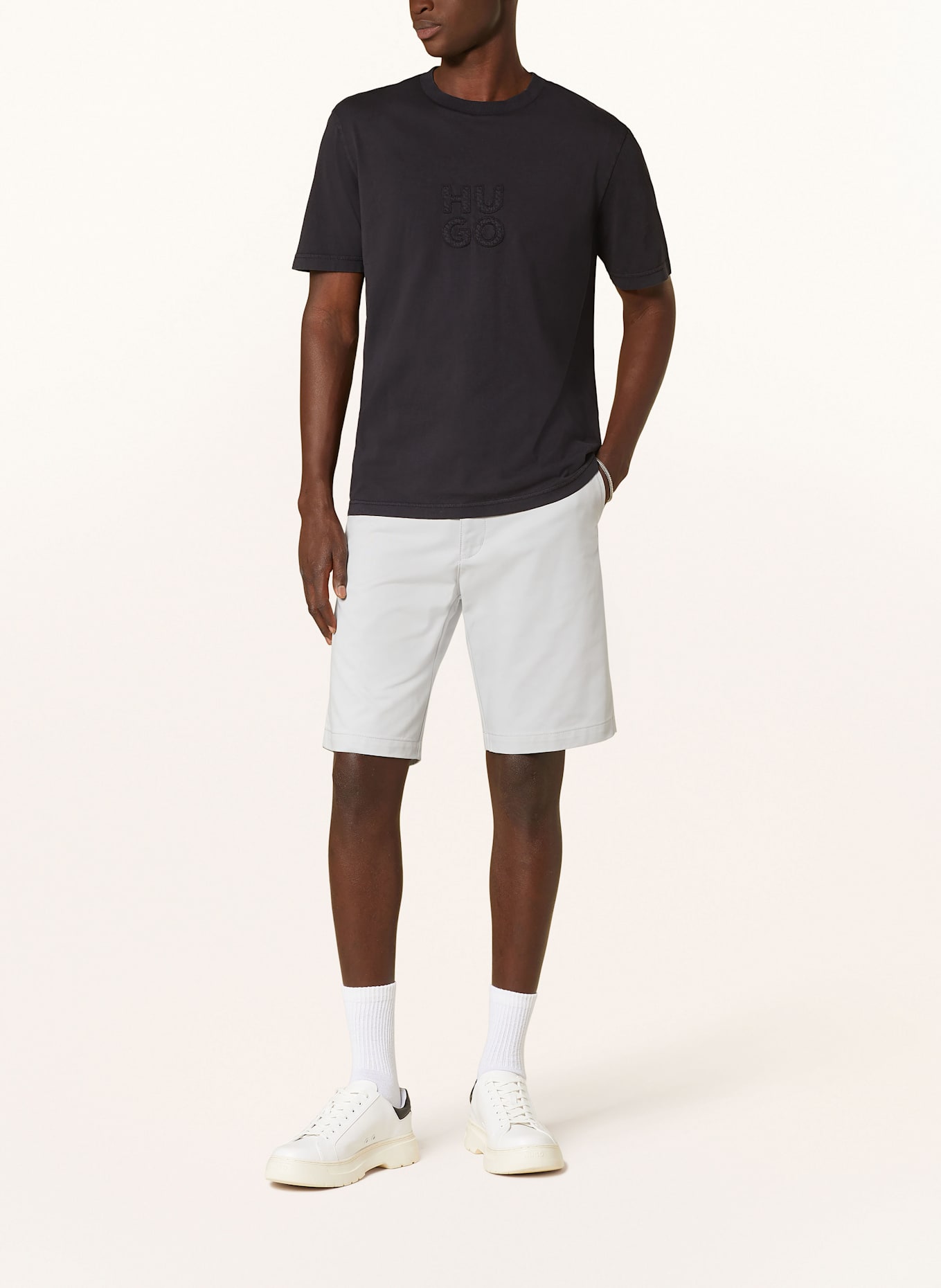 HUGO Tričko DUSTRESS: ČERNÁ