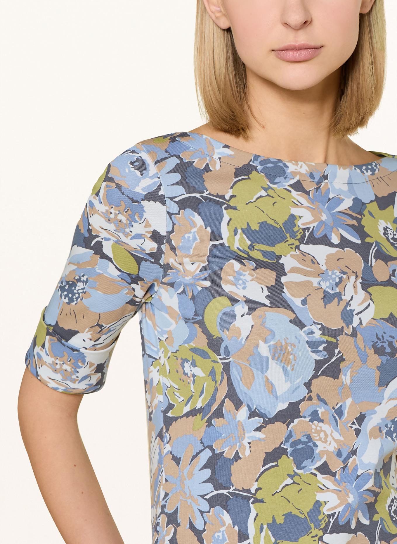 LAUREN RALPH LAUREN Tričko s 3/4 rukávem: TMAVĚ MODRÁ / MODRÁ / BÉŽOVÁ