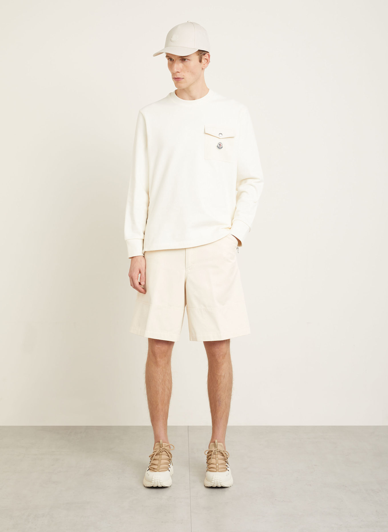 MONCLER Shorts: CREME