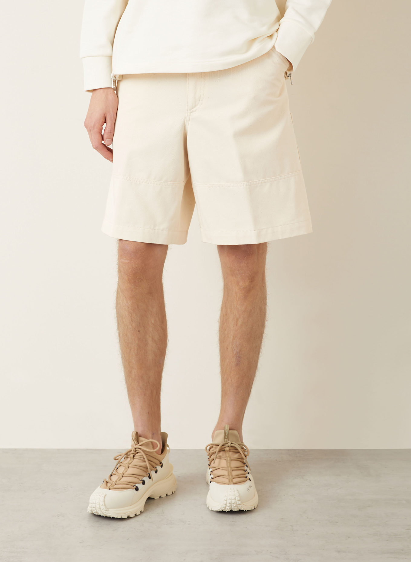 MONCLER Shorts: CREME