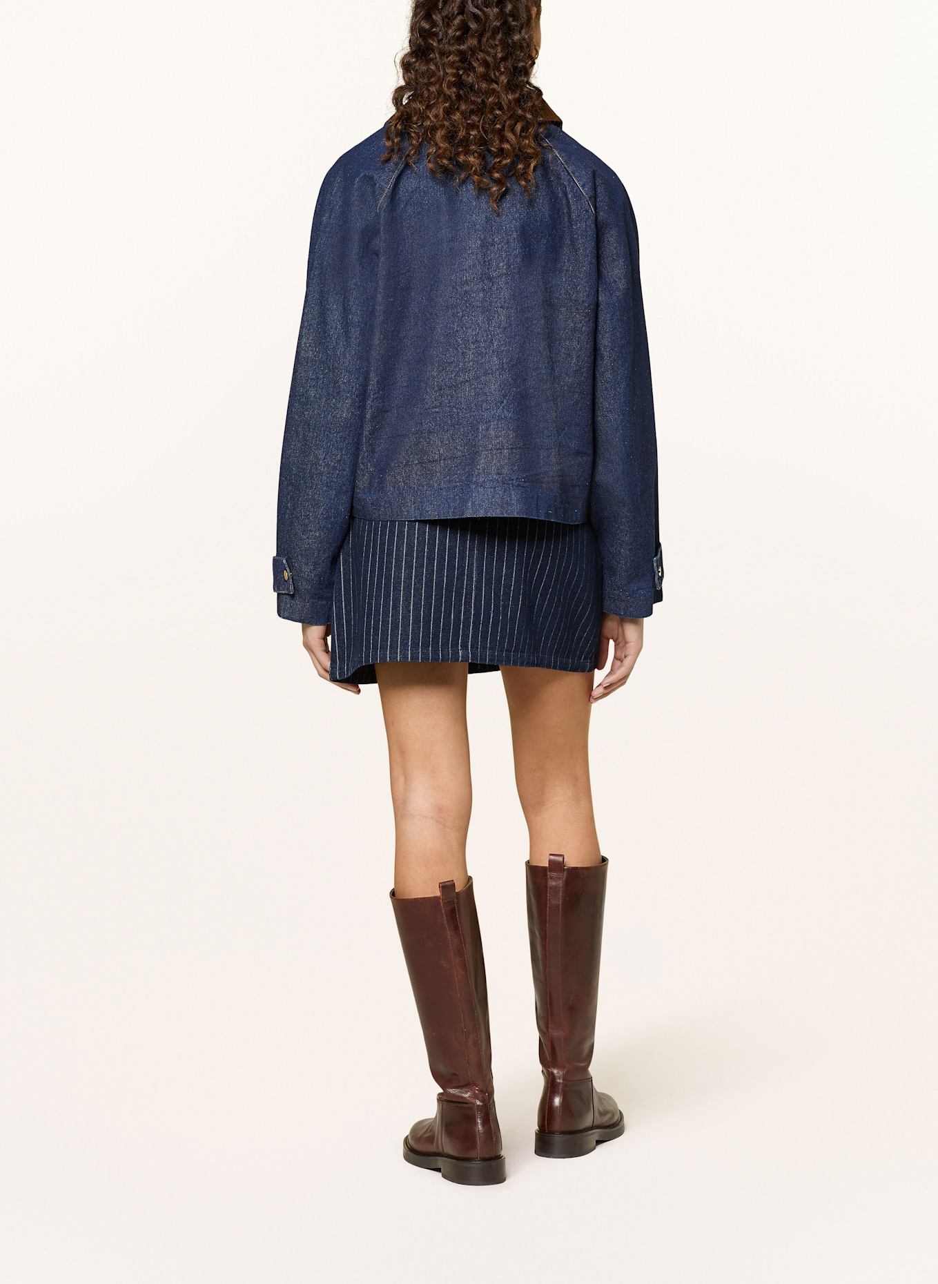 NEO NOIR Jeansrock GABANI: DUNKELBLAU / WEISS