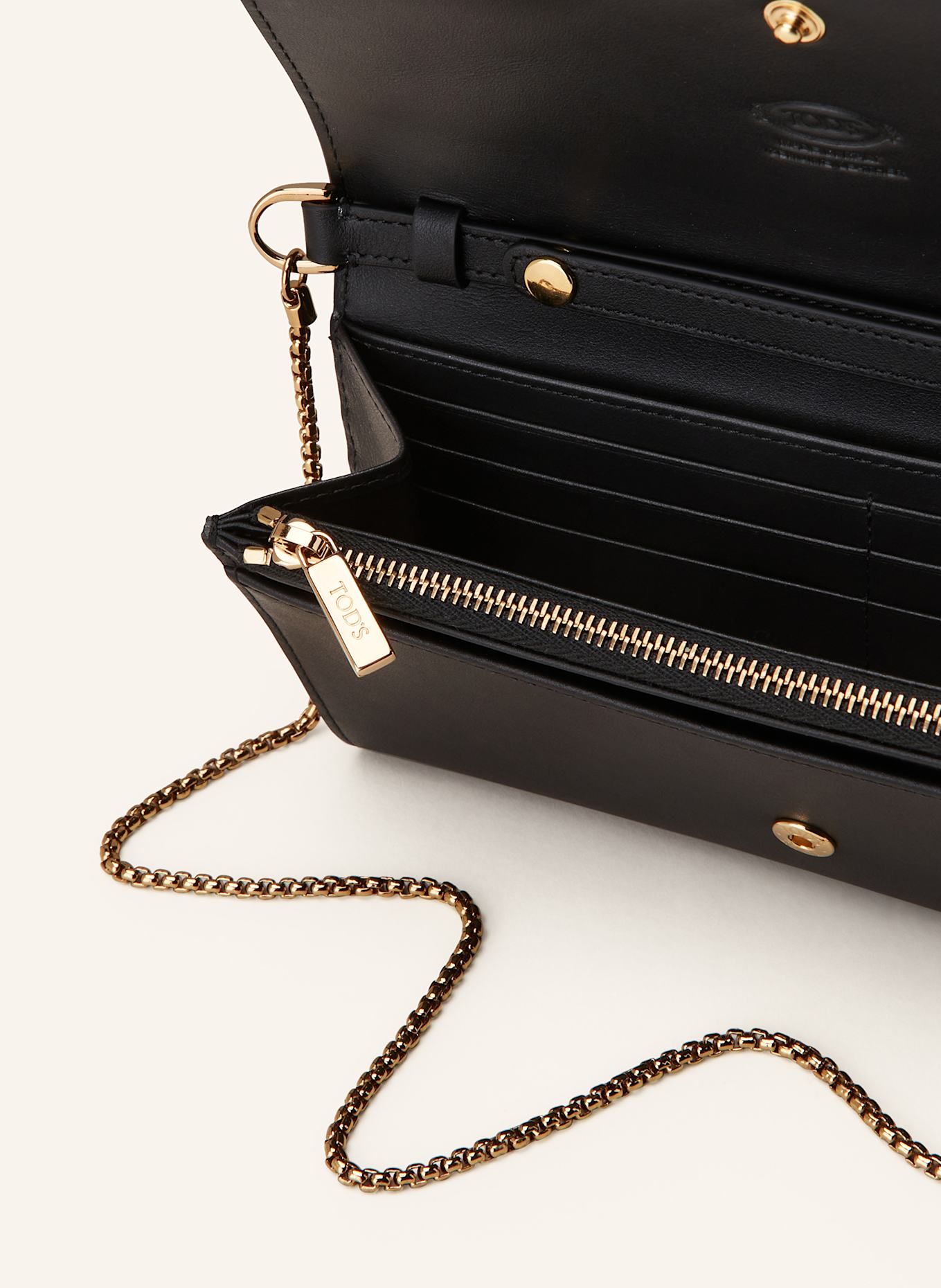TOD'S Geldbörse MEDIO zum Umhängen: SCHWARZ