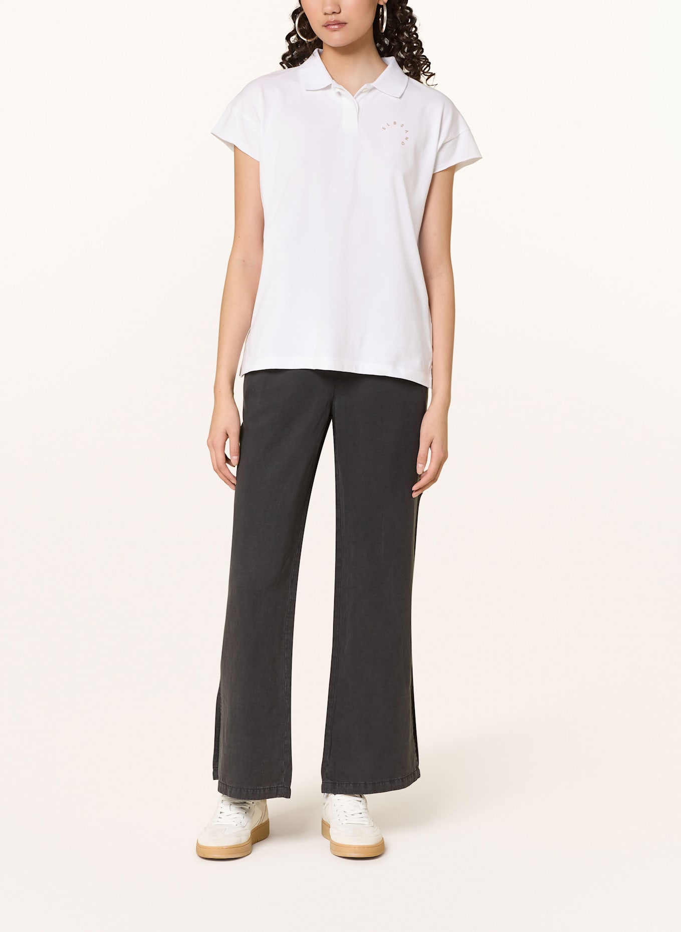 ELBSAND Piqué polo shirt: ECRU