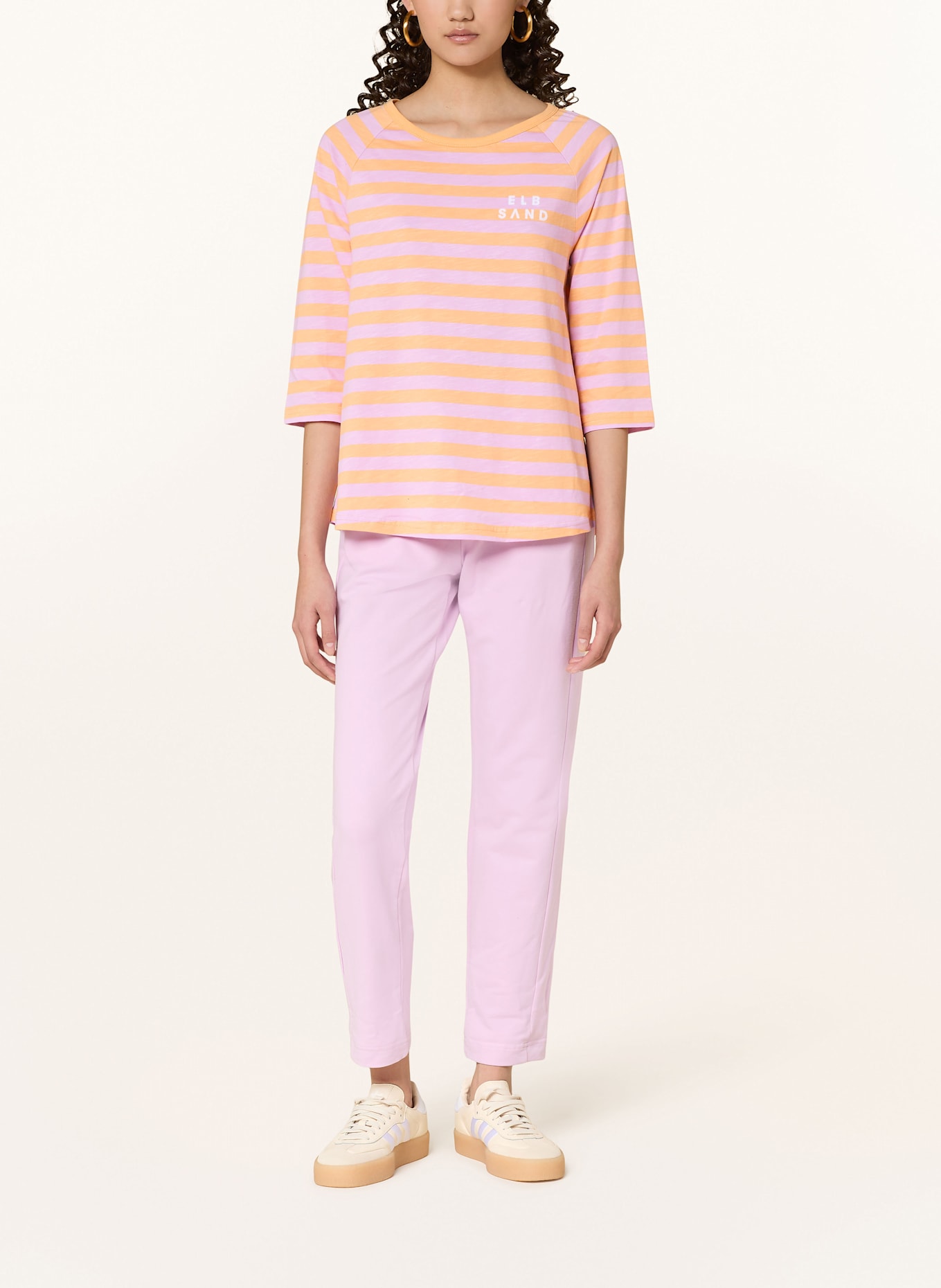 ELBSAND Shirt CELINA mit 3/4-Arm: ORANGE/ ROSA