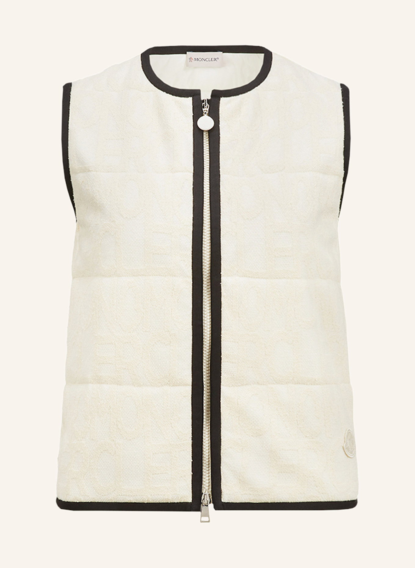 MONCLER Steppweste aus Frottee: ECRU